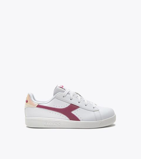 Sports shoes - Youth 8-16 years GAME P GS GIRL WHITE/CLARET RED - Diadora