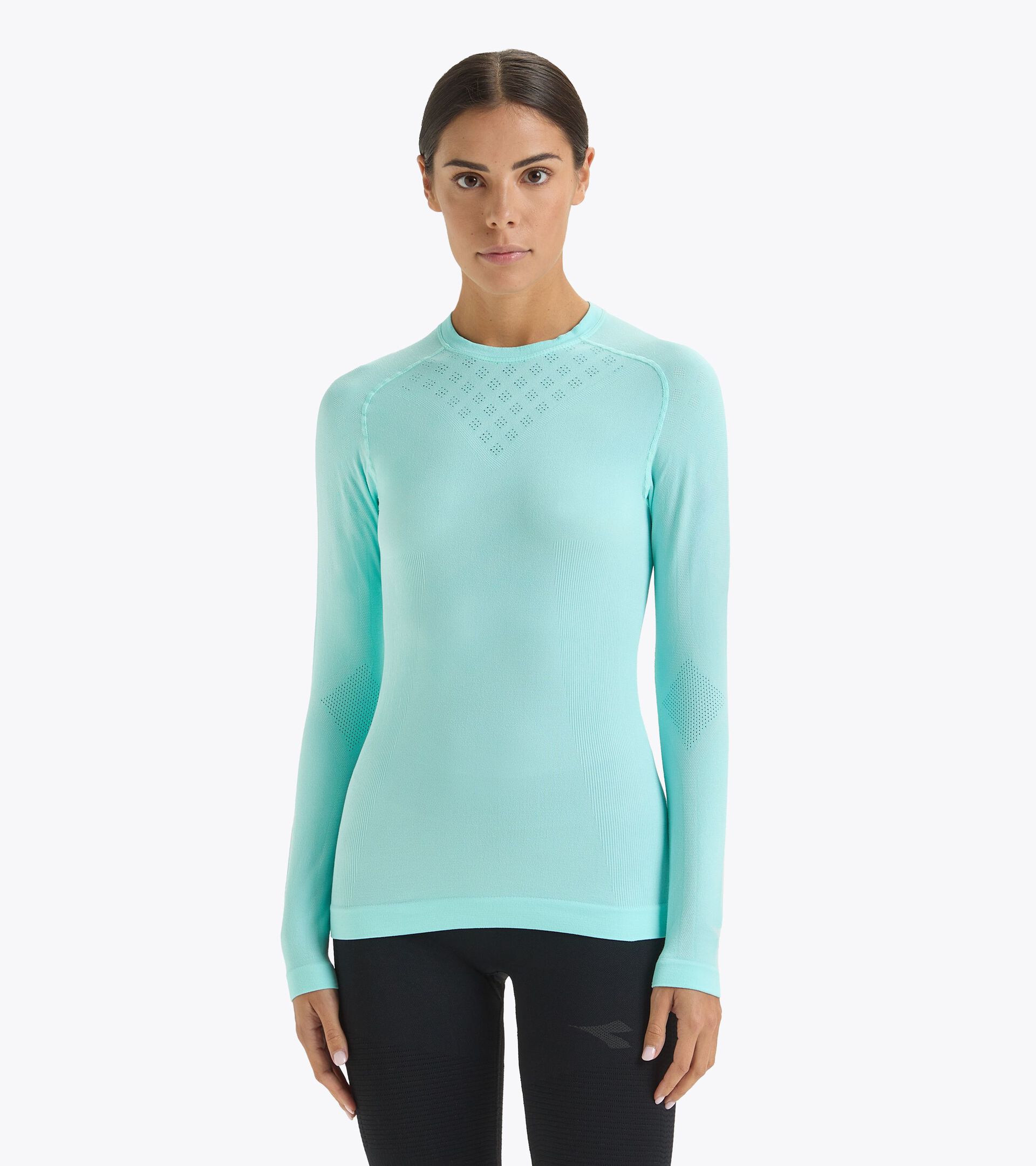 Long-sleeved training t-shirt - Women L. LS T-SHIRT ACT ARUBA BLUE - Diadora