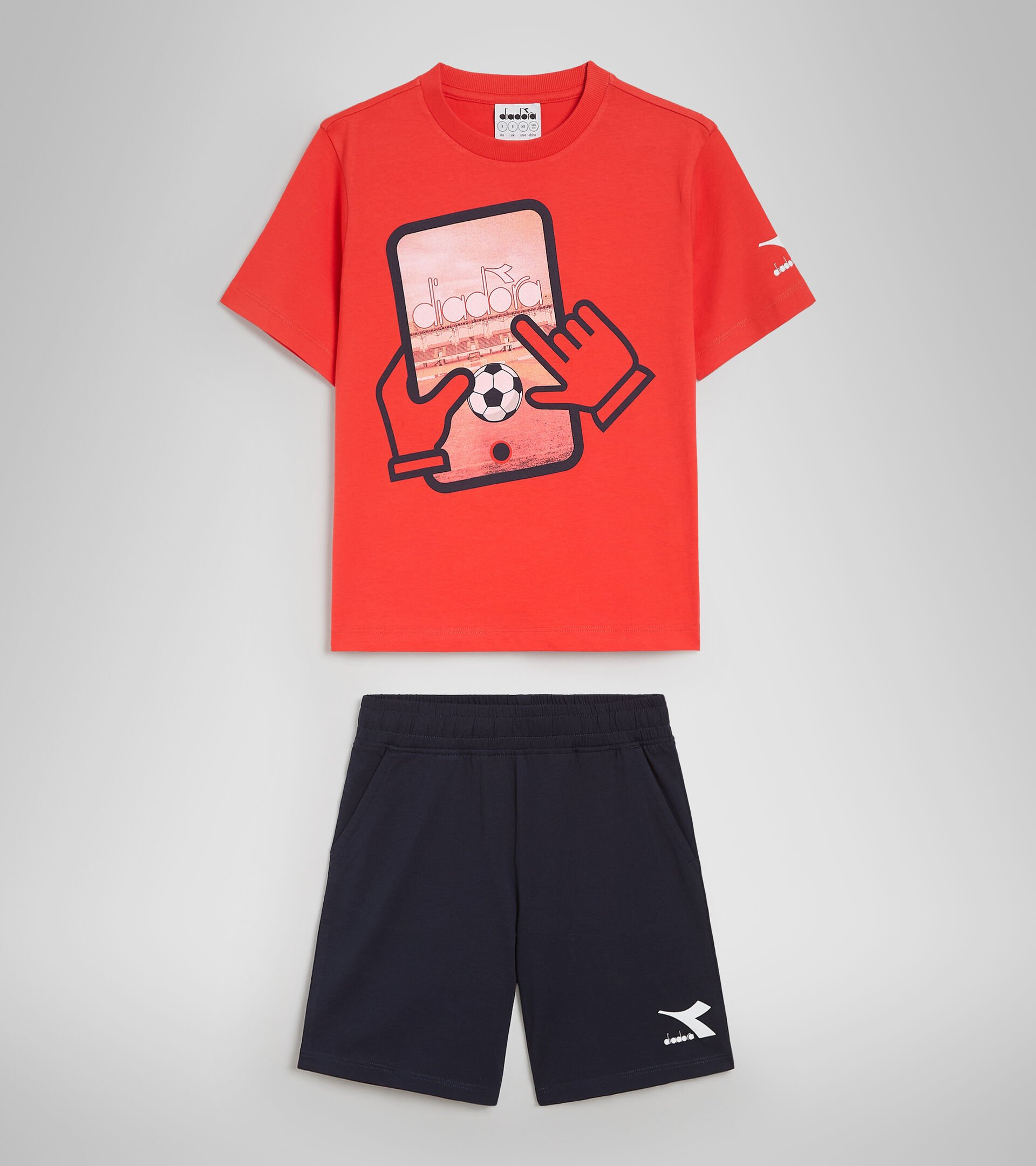 Cotton shorts/T-shirt set - Boys JB.SET SS PLAYGROUND POPPY RED - Diadora