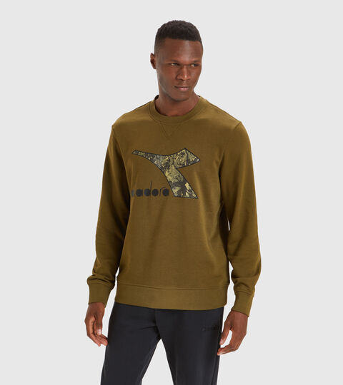 Sweat-shirt ras-du-cou - Homme SWEATSHIRT CREW LOGO CHROMIA OLIVE FONCE - Diadora