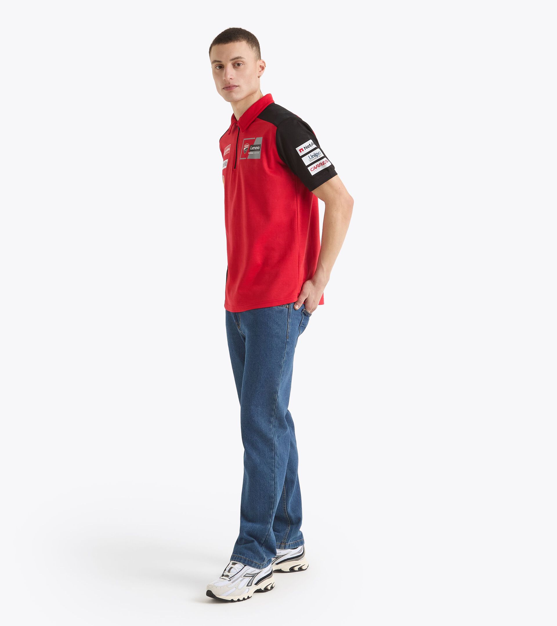Polo Shirt Replik Ducati MotoGP 2025 - Herren POLO DUCATI REPLICA MGP25 DUCATI MGP ROT/SCHWARZ - Diadora