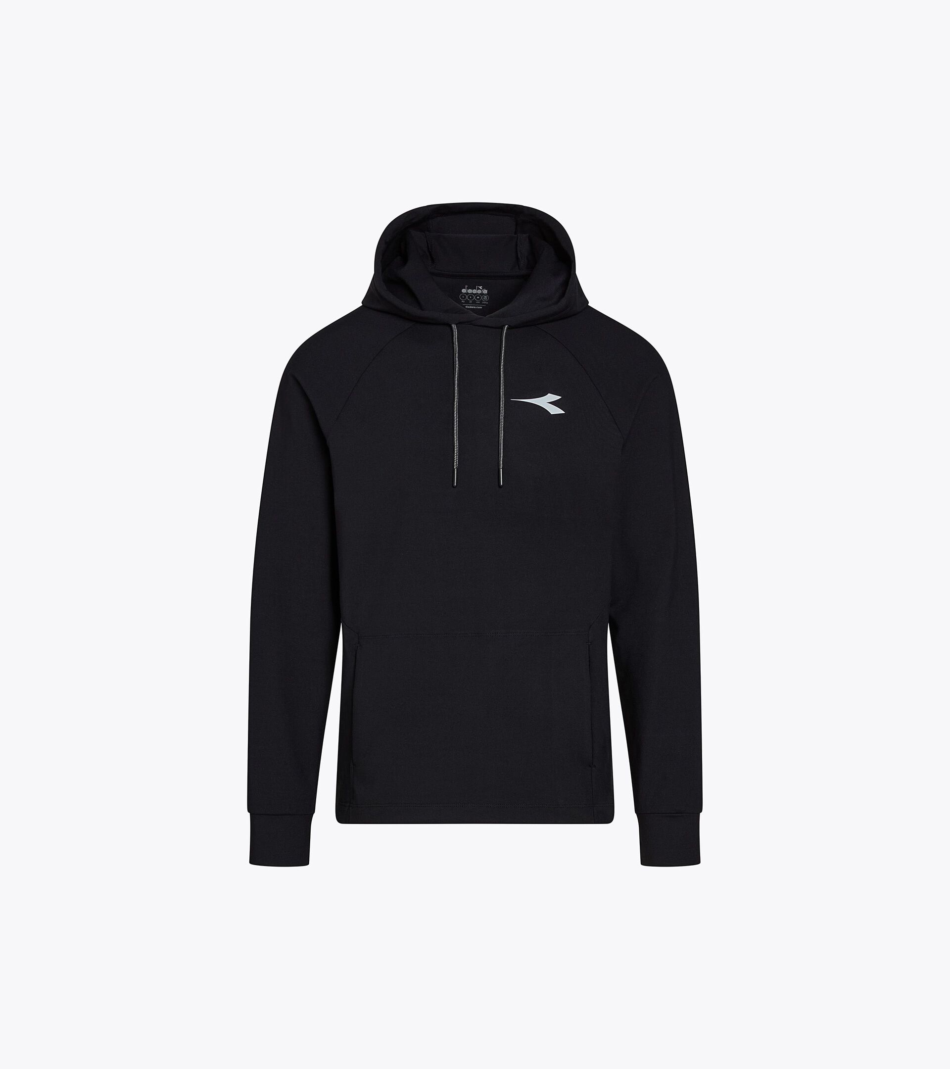 High-Performance Technical Sweatshirt - Training - Men&rsquo;s JERSEY PULLOVER HOODIE BLACK - Diadora