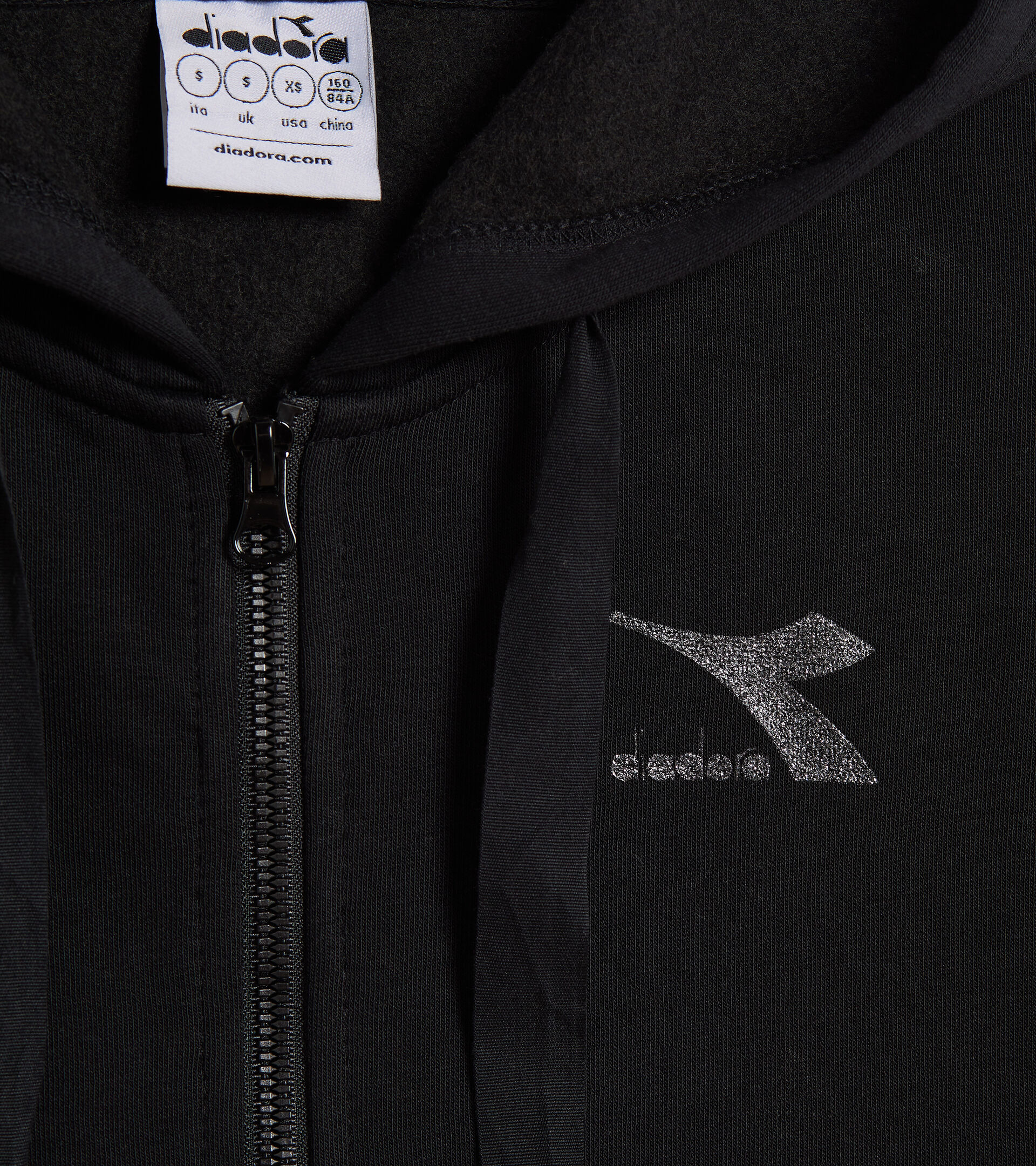 Hooded sweatshirt - Women L.HOODIE FZ BLINK BLACK - Diadora