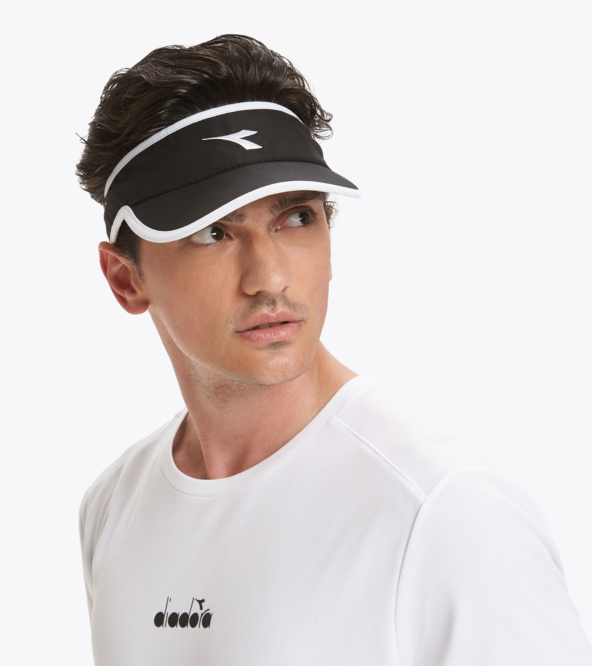 Tennis visor - Unisex VISOR BLACK/OPTICAL WHITE - Diadora
