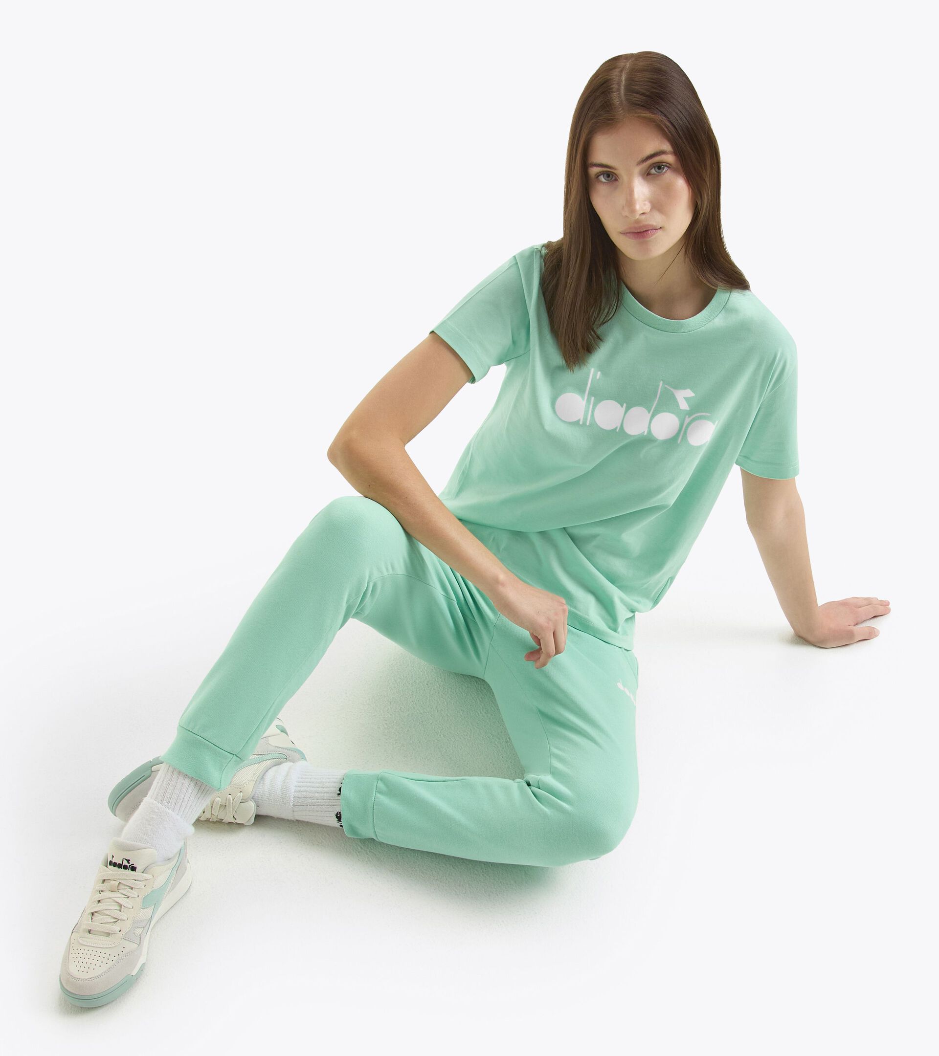 T-shirt - Made in Italy - Gender Neutral  T-SHIRT SS LOGO VERDE NEON - Diadora