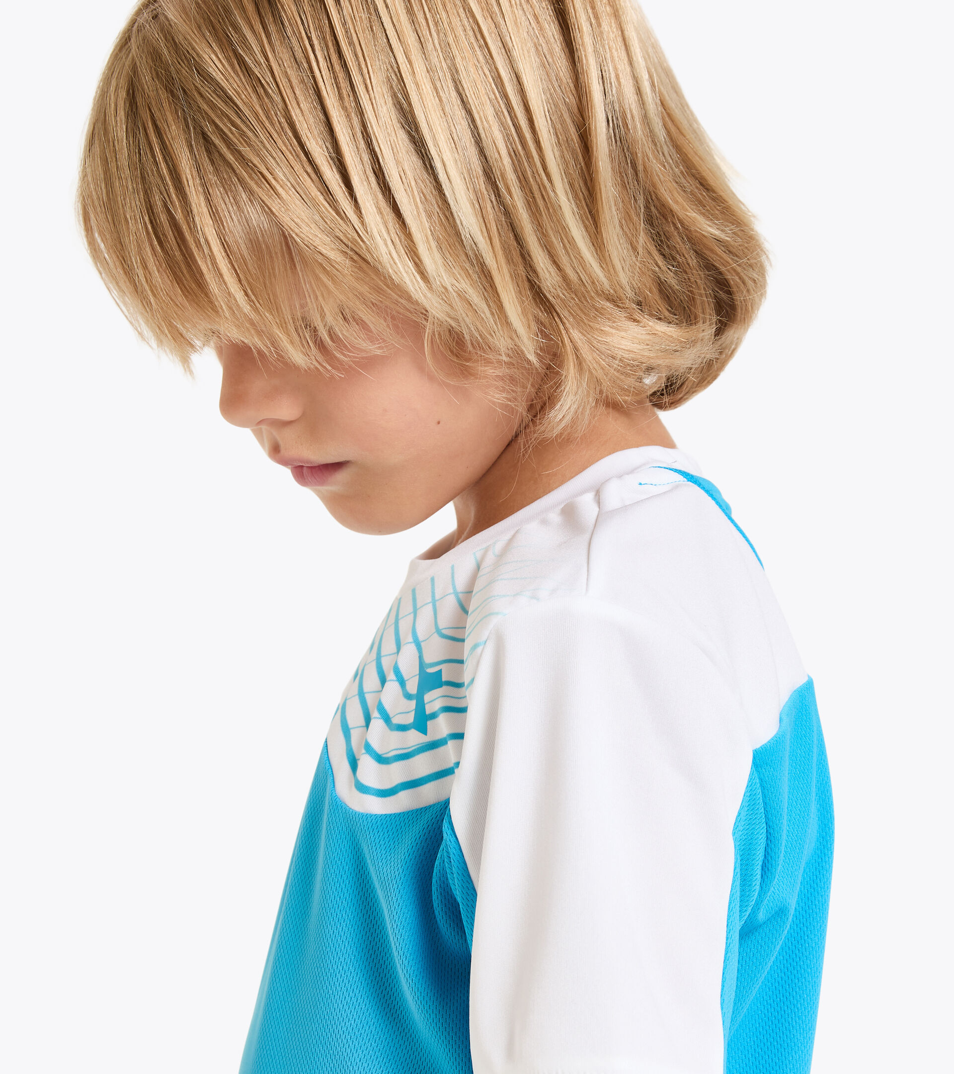 T-shirt da tennis - Bambino J. T-SHIRT COURT AZZURRO FLUO - Diadora