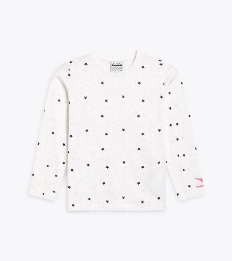 JG. T-SHIRT LS LOGO, OPTICAL WHITE Long sleeved shirt - Girl JG. T-SHIRT LS LOGO OPTICAL WHITE - Diadora