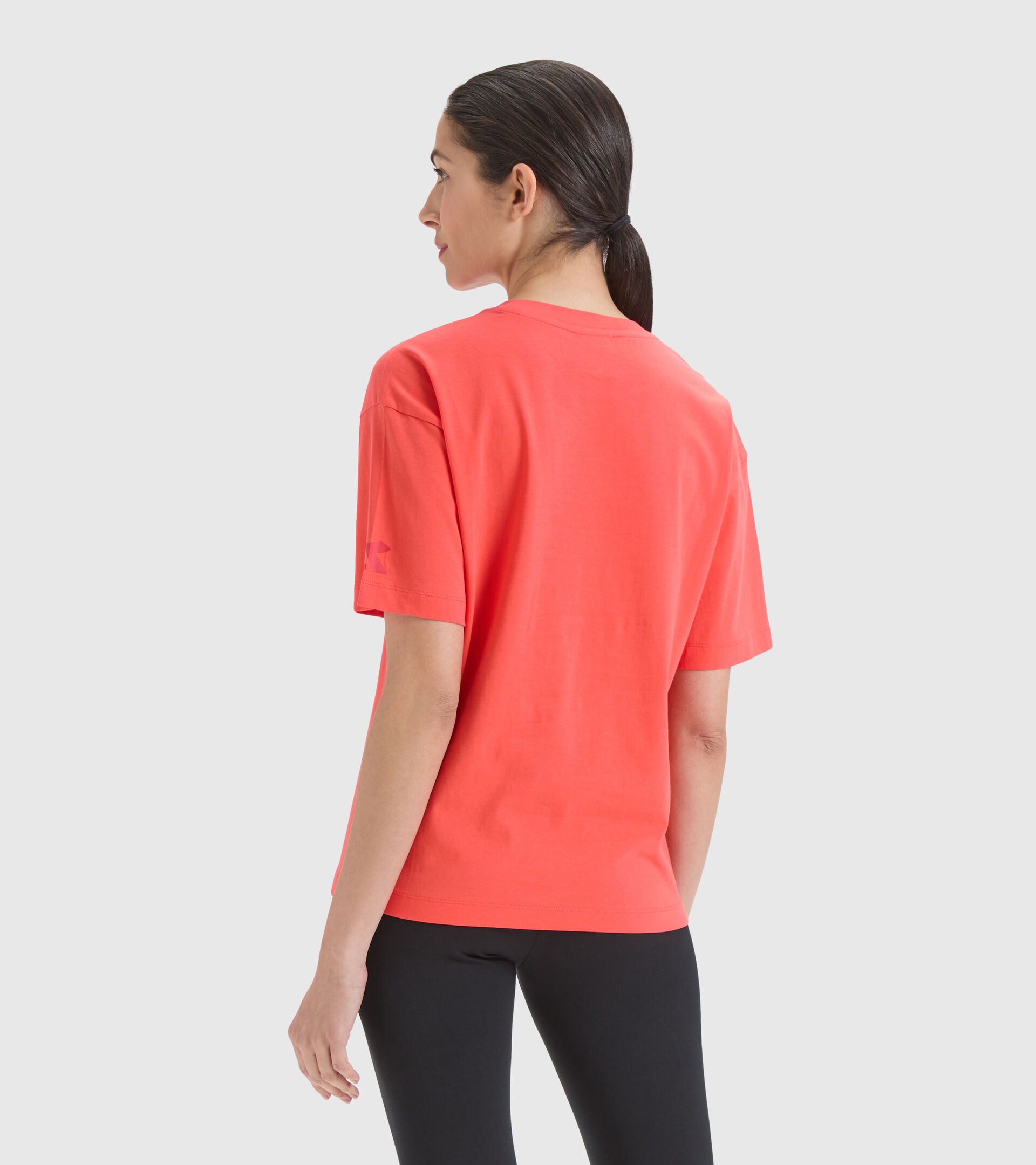 Cotton sports T-shirt - Women L. T-SHIRT SS FLOW HOT CORAL - Diadora