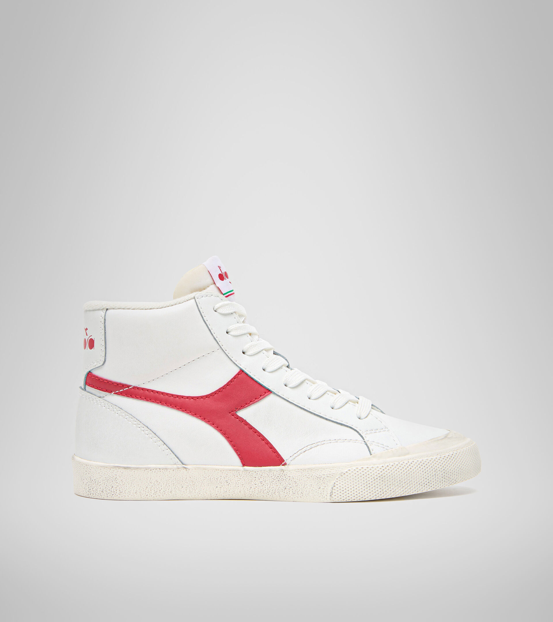 Footwear Sportswear UNISEX MELODY MID LEATHER DIRTY WHITE/TANGO RED Diadora