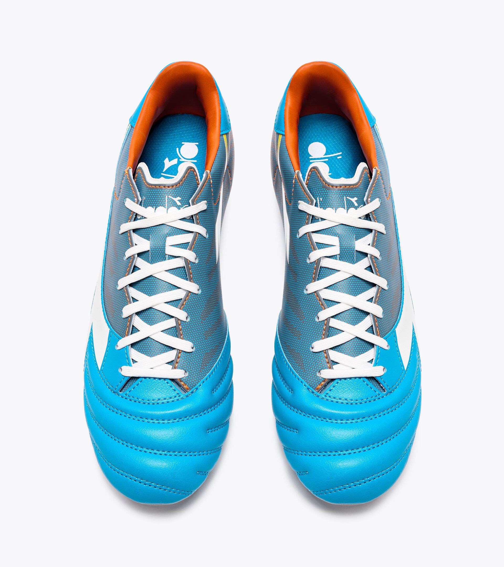 Chaussures de football pour terrains compacts - Homme BRASIL ELITE VELOCE GR LPU CYAN BLEU FLUO/BLANC/ORANGE - Diadora