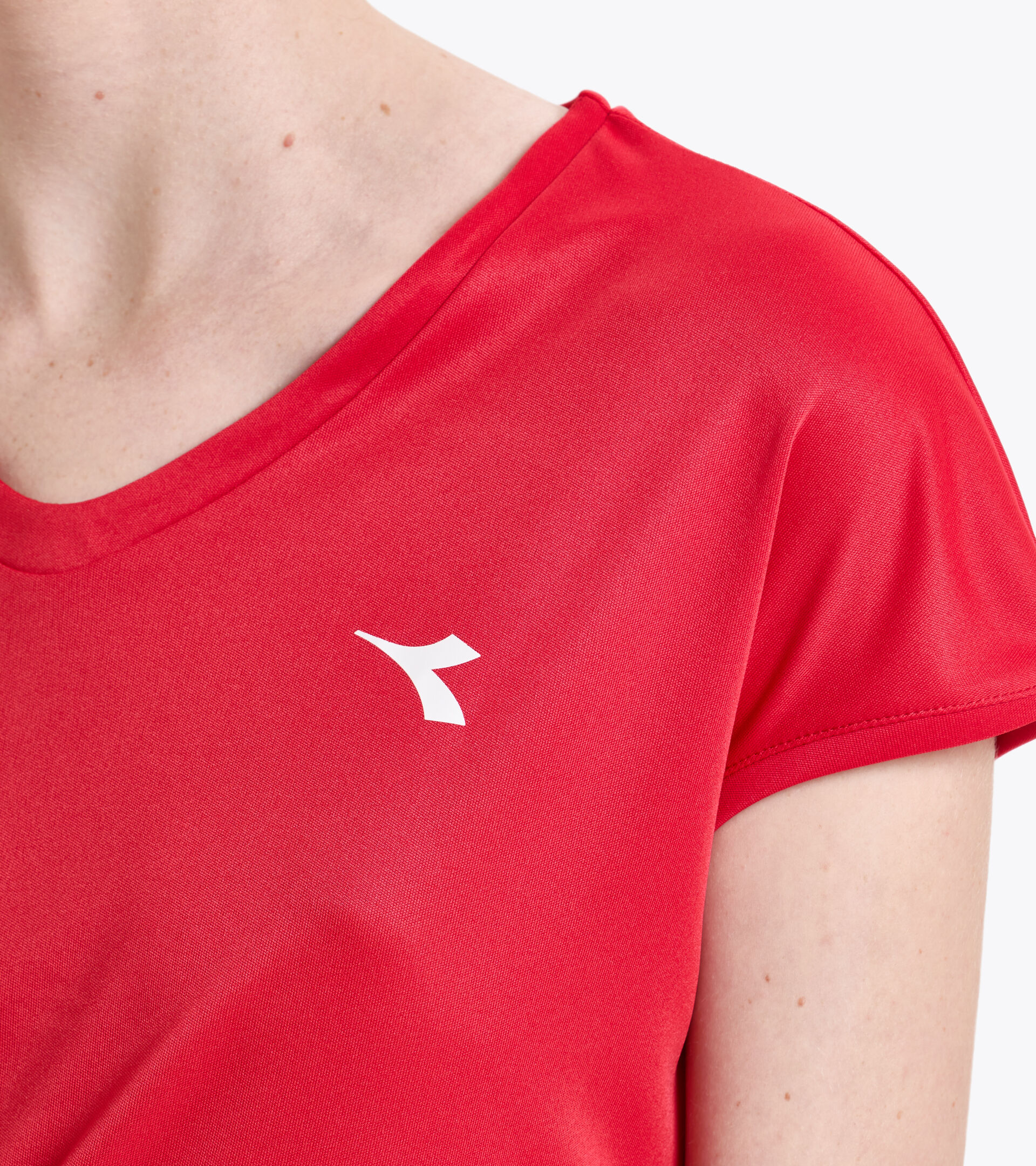 Tennis-T-Shirt - Damen L. T-SHIRT TEAM TOMATENROT - Diadora