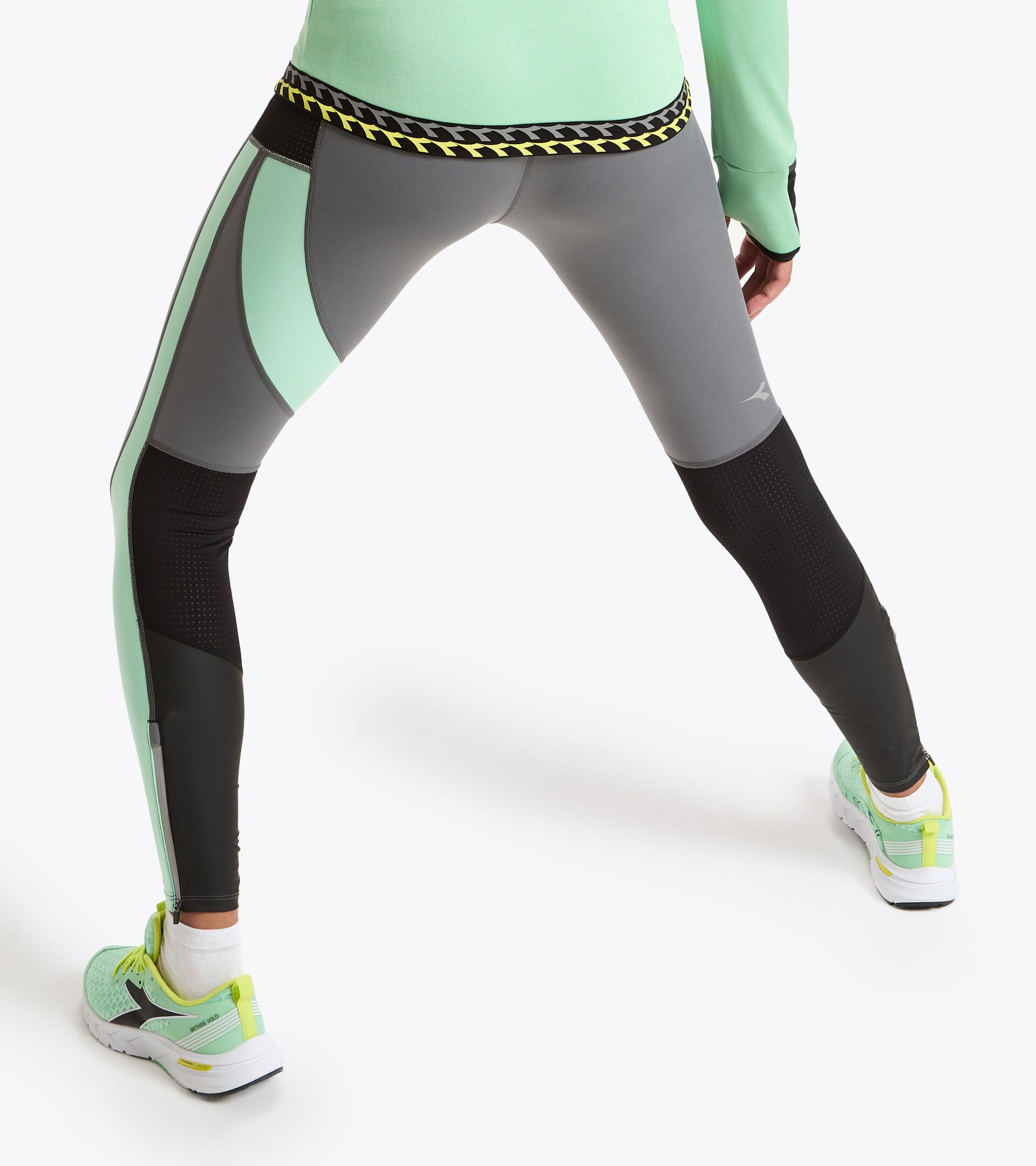 Apparel Sport DONNA L. WINTER RUNNING TIGHTS GRIGIO ACCIAIO Diadora