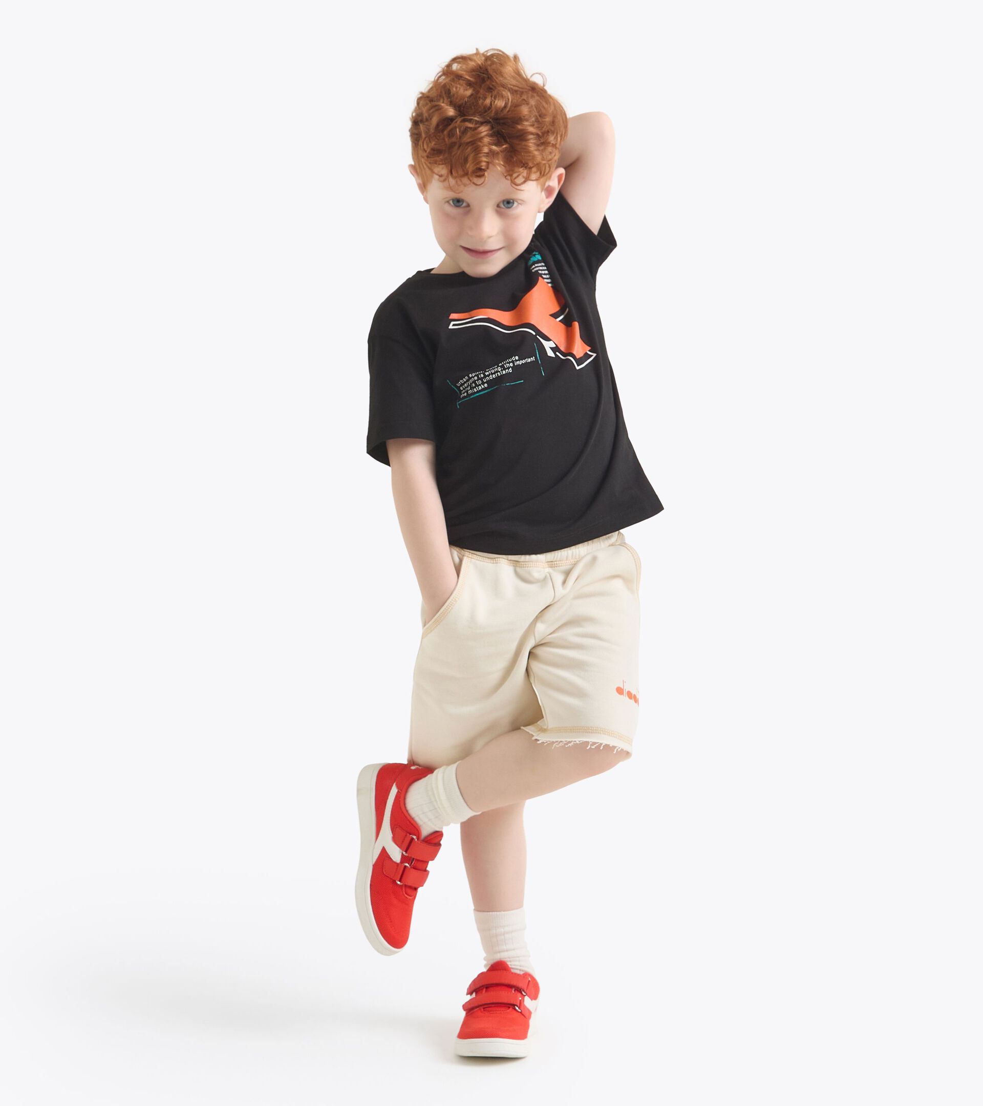 Sport suit - Fit comfort - Boy JB. SET DISTRICT TD BLACK /CREAM - Diadora