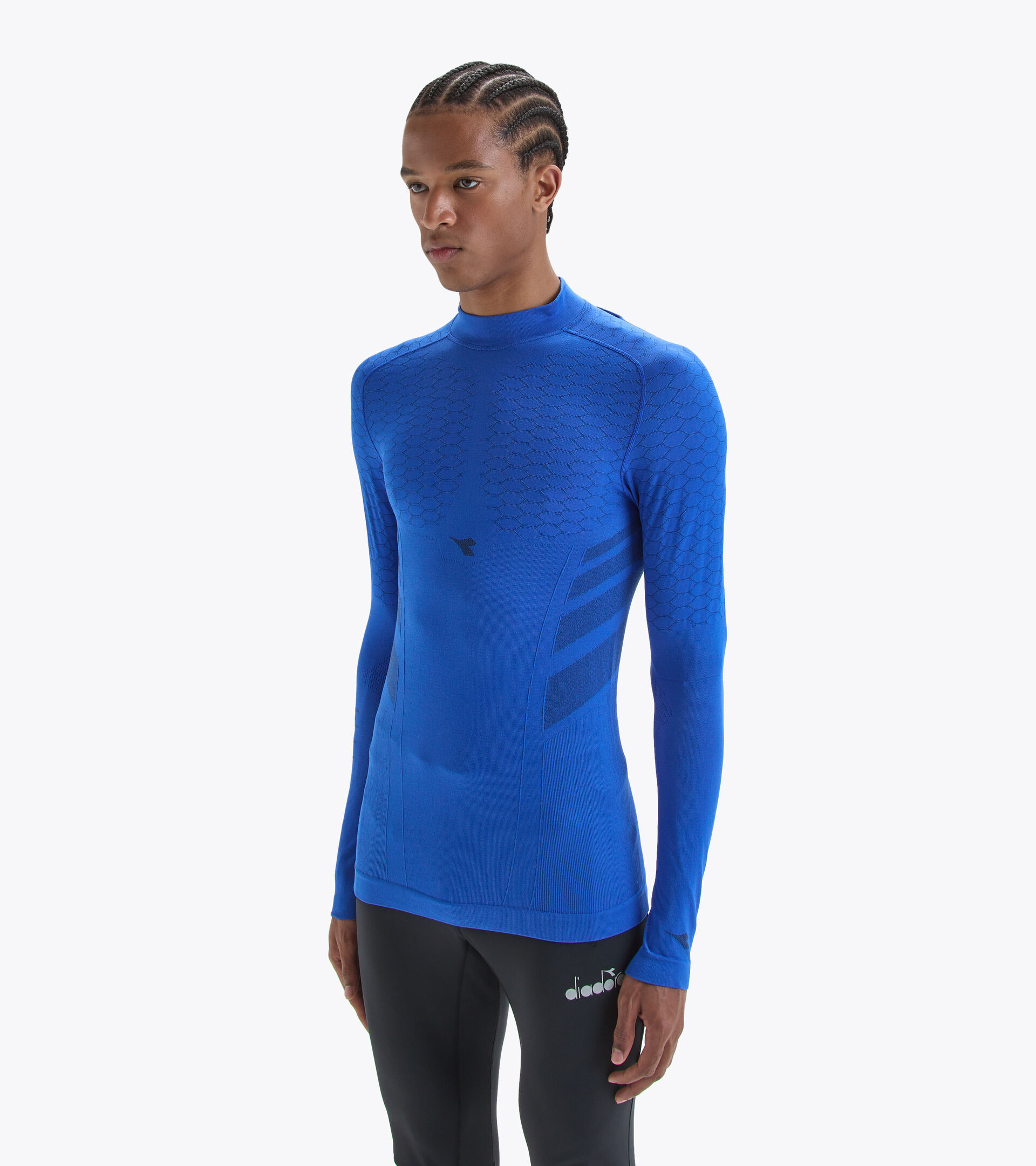 Long-sleeved training t-shirt - Men LS TURTLE NECK ACT TURKISH SEA - Diadora