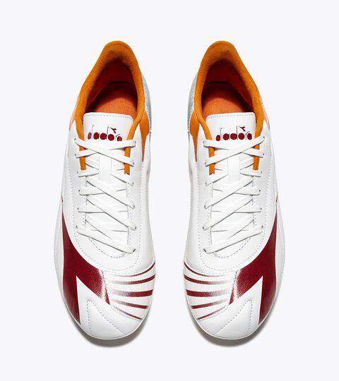 MAXIMUS ELITE LT W SLP12, WHITE/CHILI PEPPER/RUSSET ORANGE Leather calcio boots for firm ground - Women's MAXIMUS ELITE LT W SLP12 WHITE/CHILI PEPPER/RUSSET ORANGE - Diadora