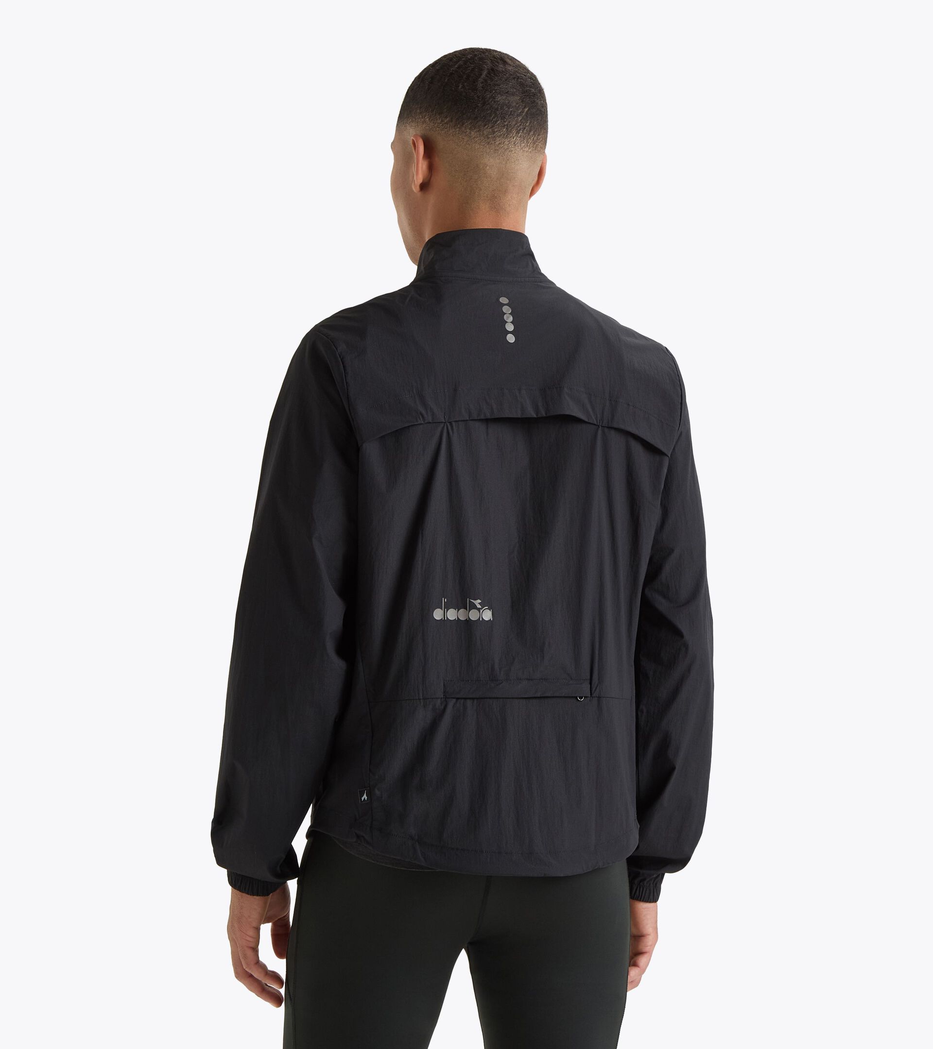 Packable windproof running jacket  - Men’s PACKABLE WIND JACKET BLACK - Diadora