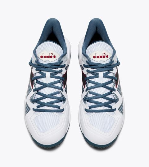 B.ICON 2 AG, WHITE/OCEANVIEW/SALSA Tennis shoes for hard surfaces or clay - Men B.ICON 2 AG WHITE/OCEANVIEW/SALSA - Diadora