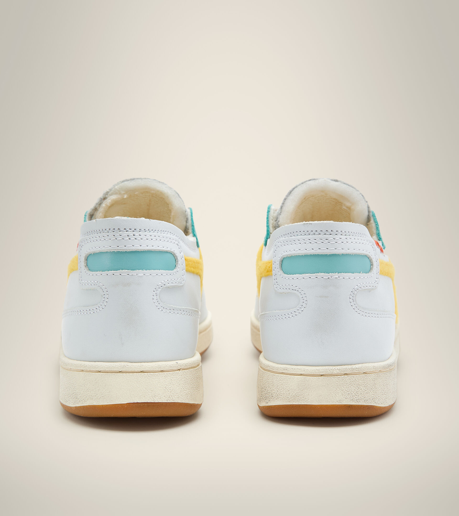 Scarpa Heritage - Unisex MI BASKET ROW CUT TENNIS BIANCO/GIALLO TUORLO - Diadora