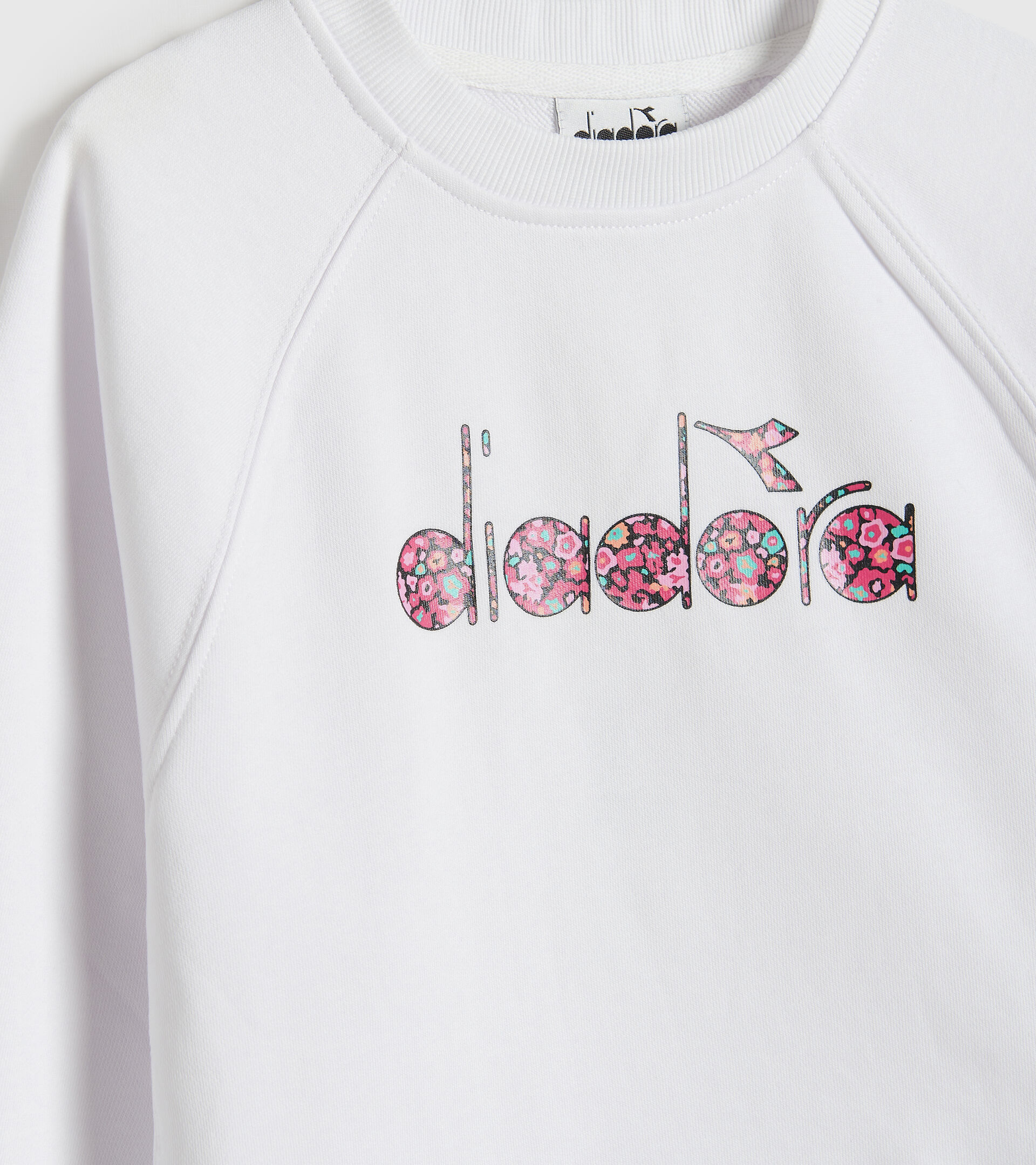 Cotton sports sweatshirt - Girls JG.SWEAT BLOSSOM OPTICAL WHITE - Diadora