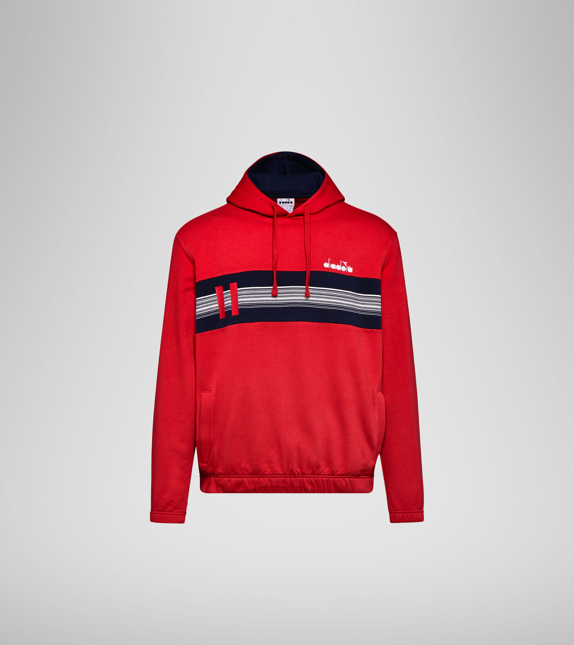 Hoodie - Herren HOODIE SWEAT BLKBAR TANGOROT - Diadora