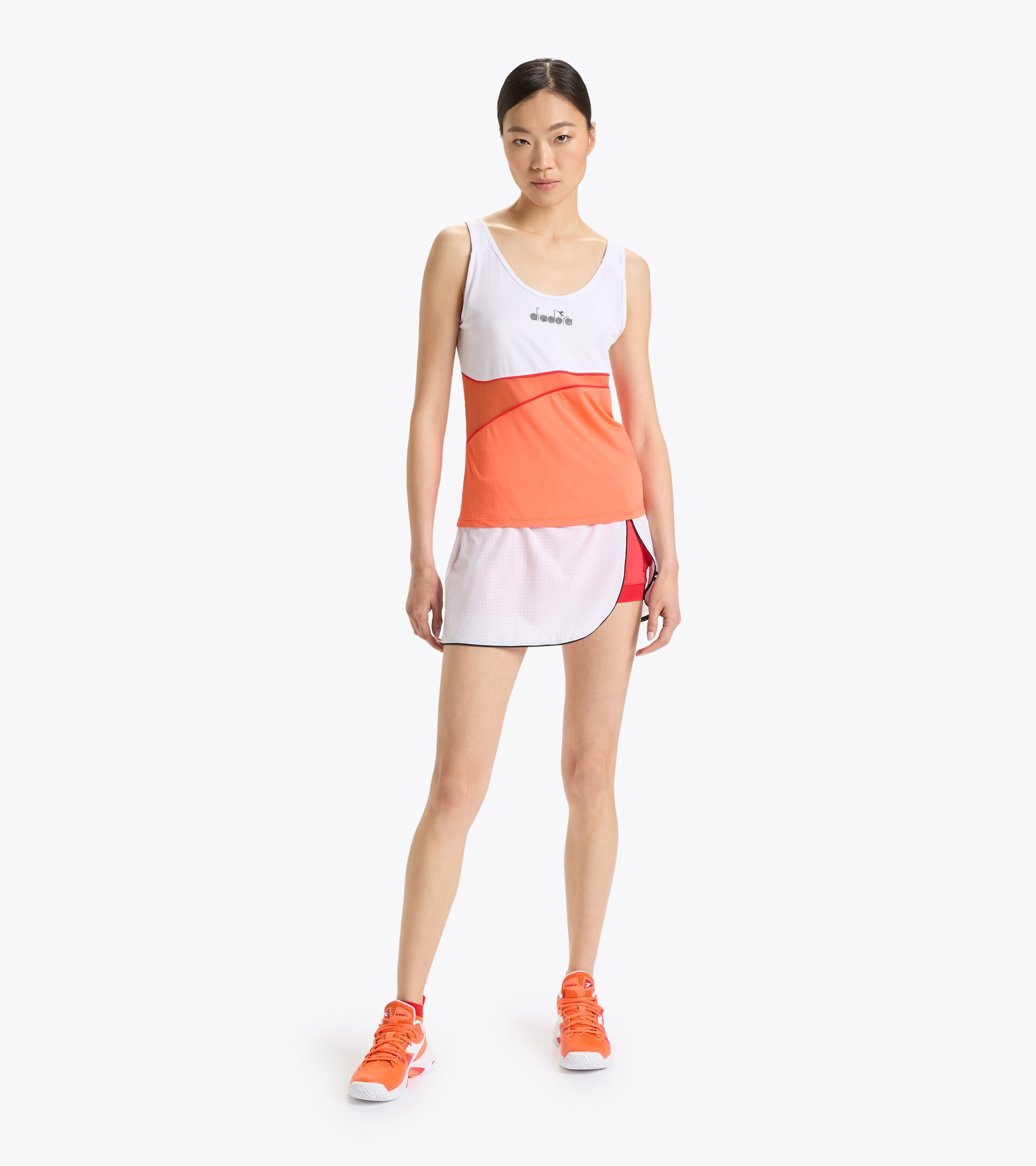 Tennis vest top - Women L. TANK ICON VERMILLION ORANGE - Diadora