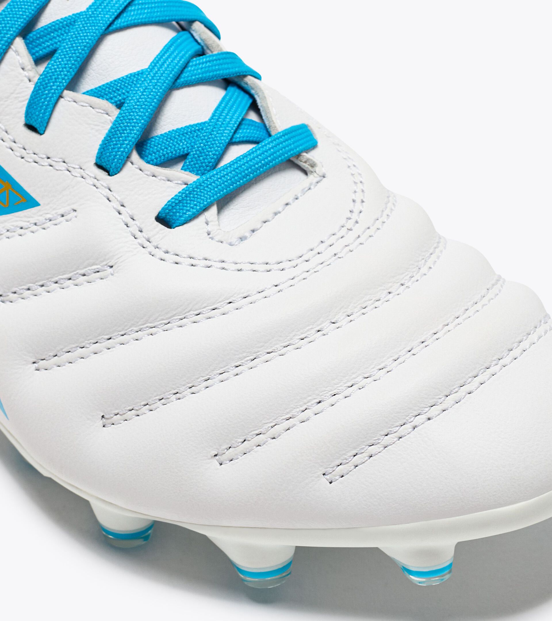 Calcio boots for firm grounds - Women  BRASIL ELITE GR LT W LP12 WHITE/BLUE FLUO/RICH GOLD - Diadora