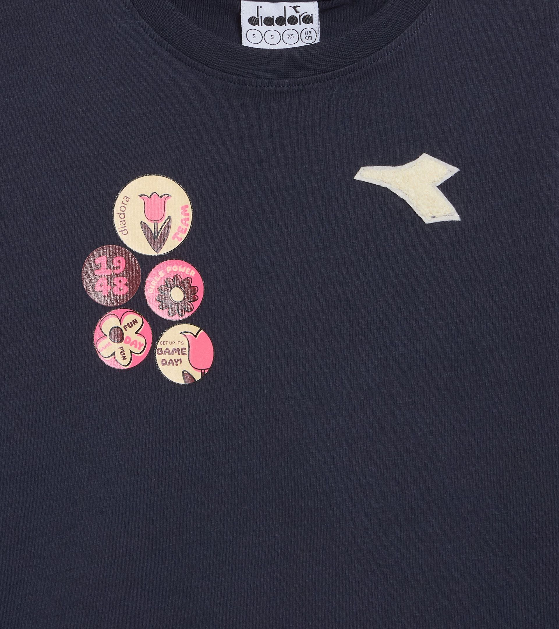 T-shirt &agrave; manches longues - Regular - Fille JG. T-SHIRT LS LOGO BLEU NUITS - Diadora