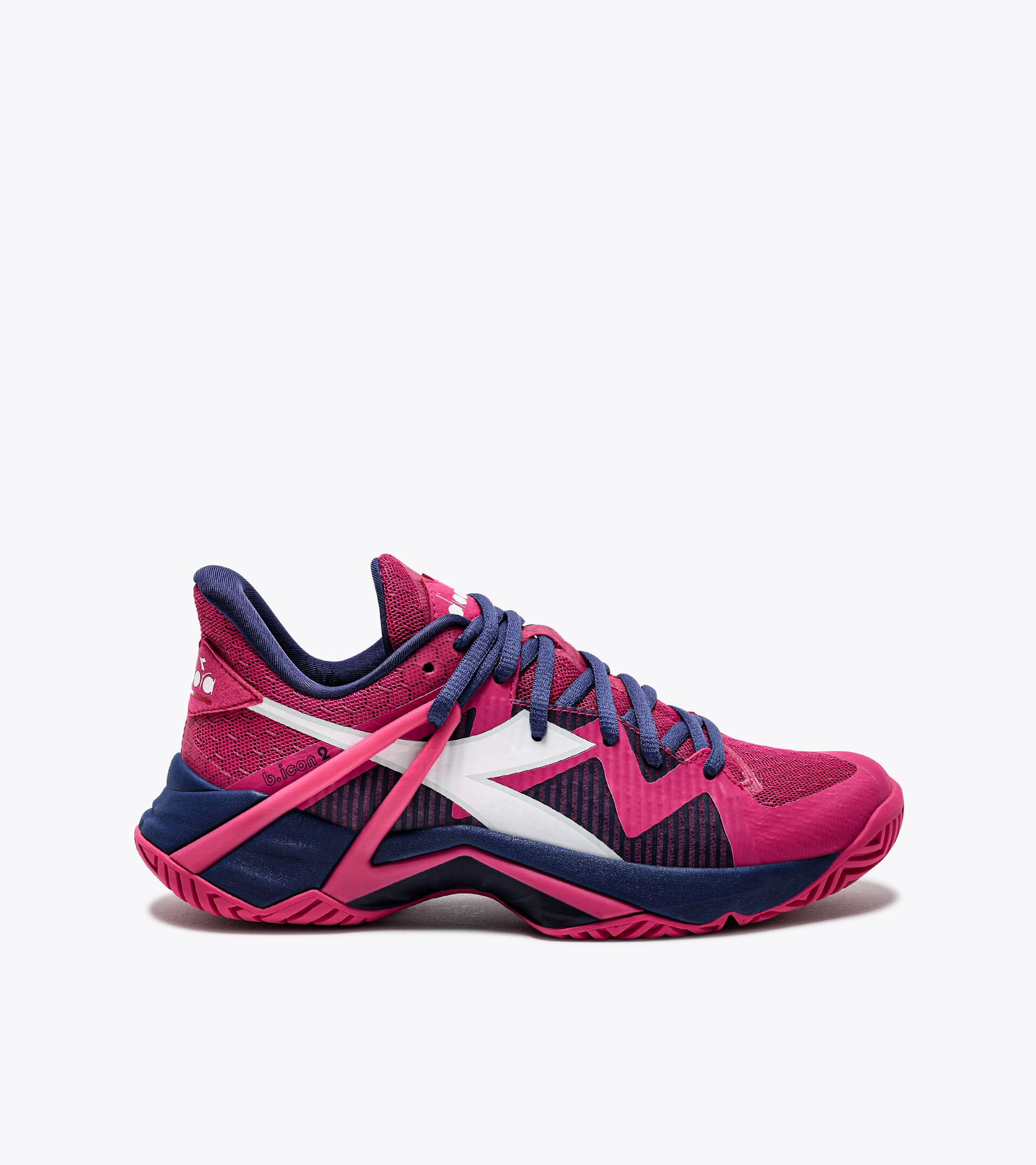 Tennis shoes for hard surfaces or clay courts - Women B.ICON 2 W AG ROSA SCHAFGARBE/WSS/BLAUDRUCK - Diadora