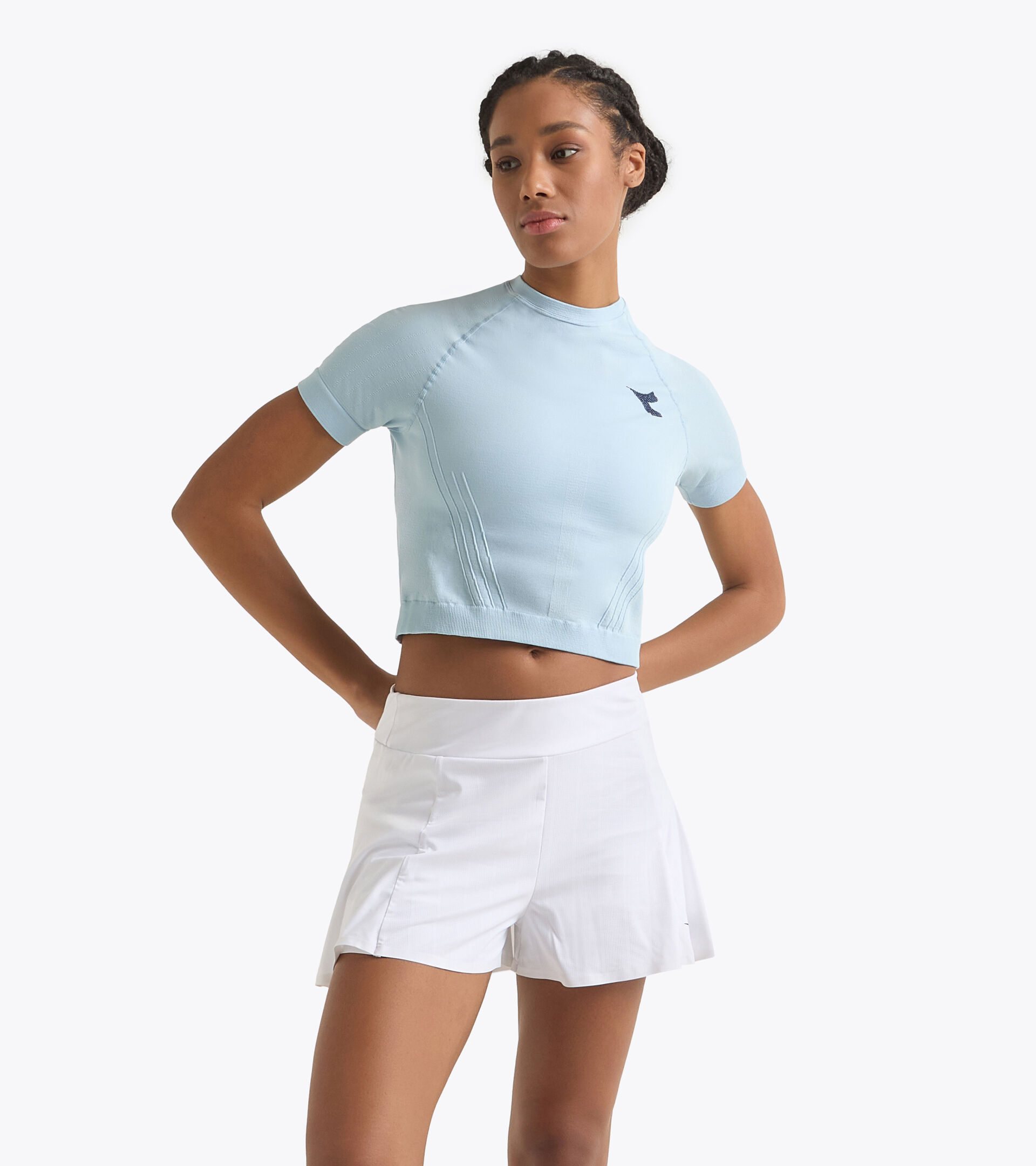 Top técnico ceñido y termorregulador - Tenis - Mujer L. TOP ICON STRATOUNO AZUL CORYDALIS - Diadora
