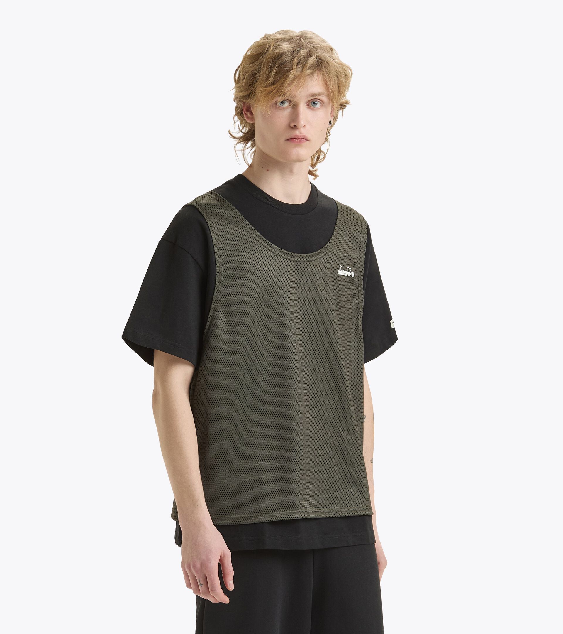 T-shirt and tank top combo - Made in Italy - Gender Neutral
 T-SHIRT SS 2-IN-1 LEGACY KIWI GREEN - Diadora