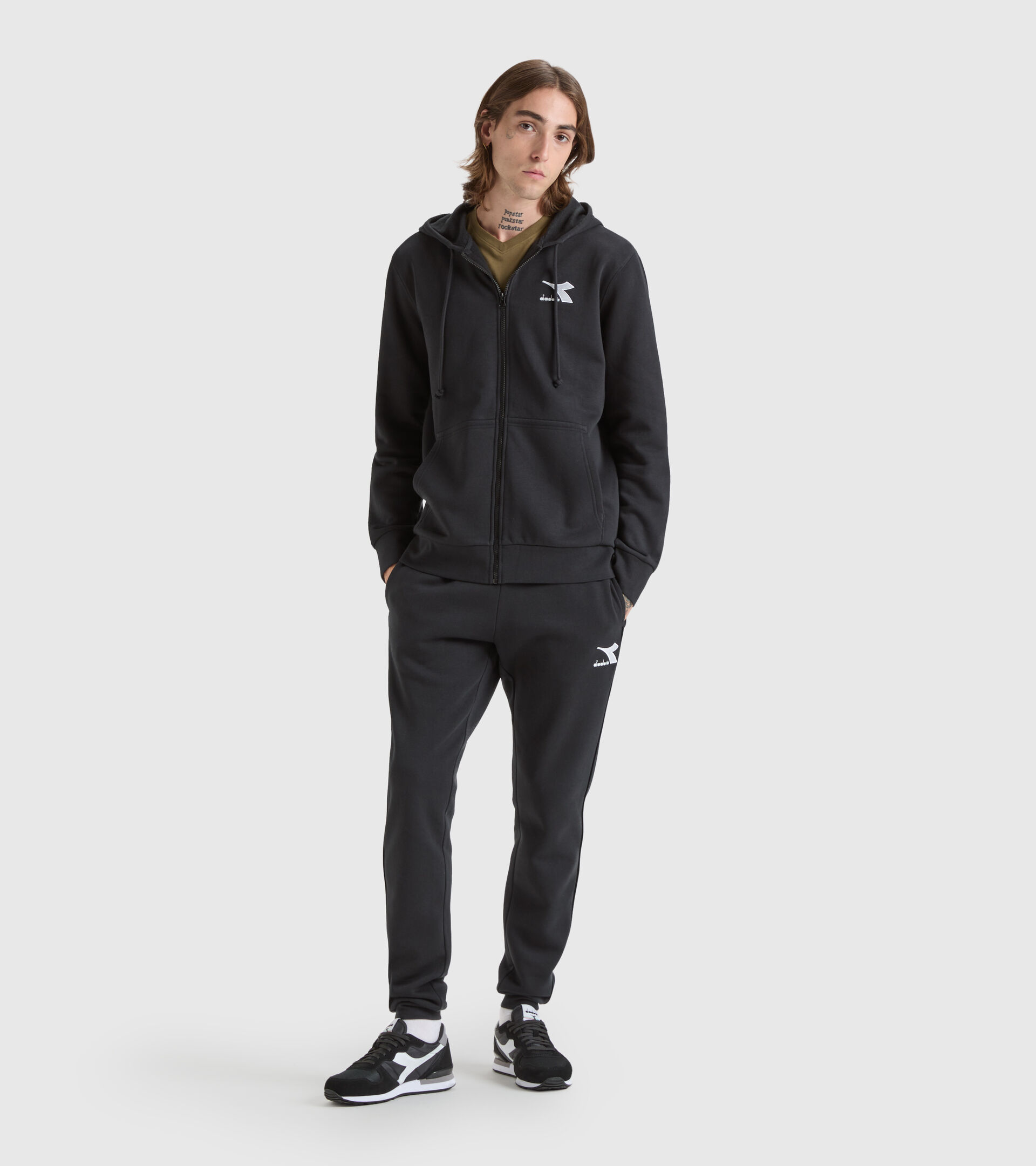 Sweat-shirt à capuche - Homme HOODIE FZ CORE NOIR - Diadora