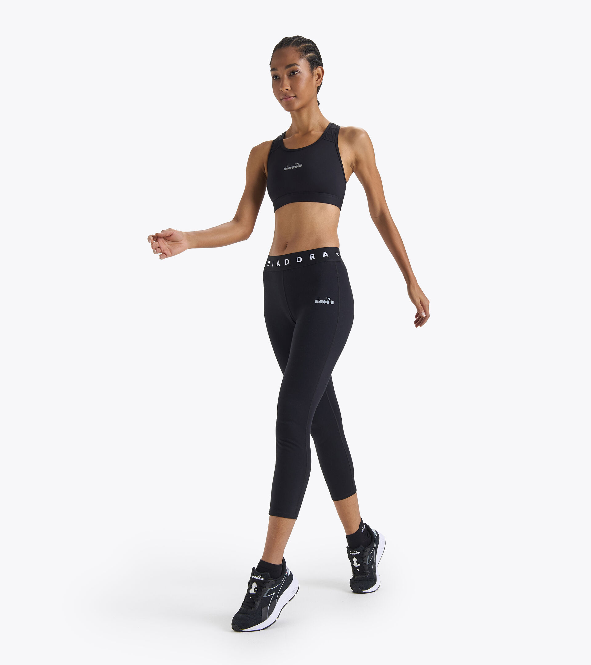 Running leggings - Women  L. 7/8 STC LEGGINGS BE ONE BLACK - Diadora