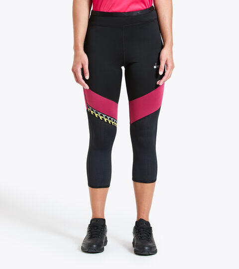 Running leggings - Women L. 6/8 REVERSIBLE TIGHTS BE ONE BLACK - Diadora
