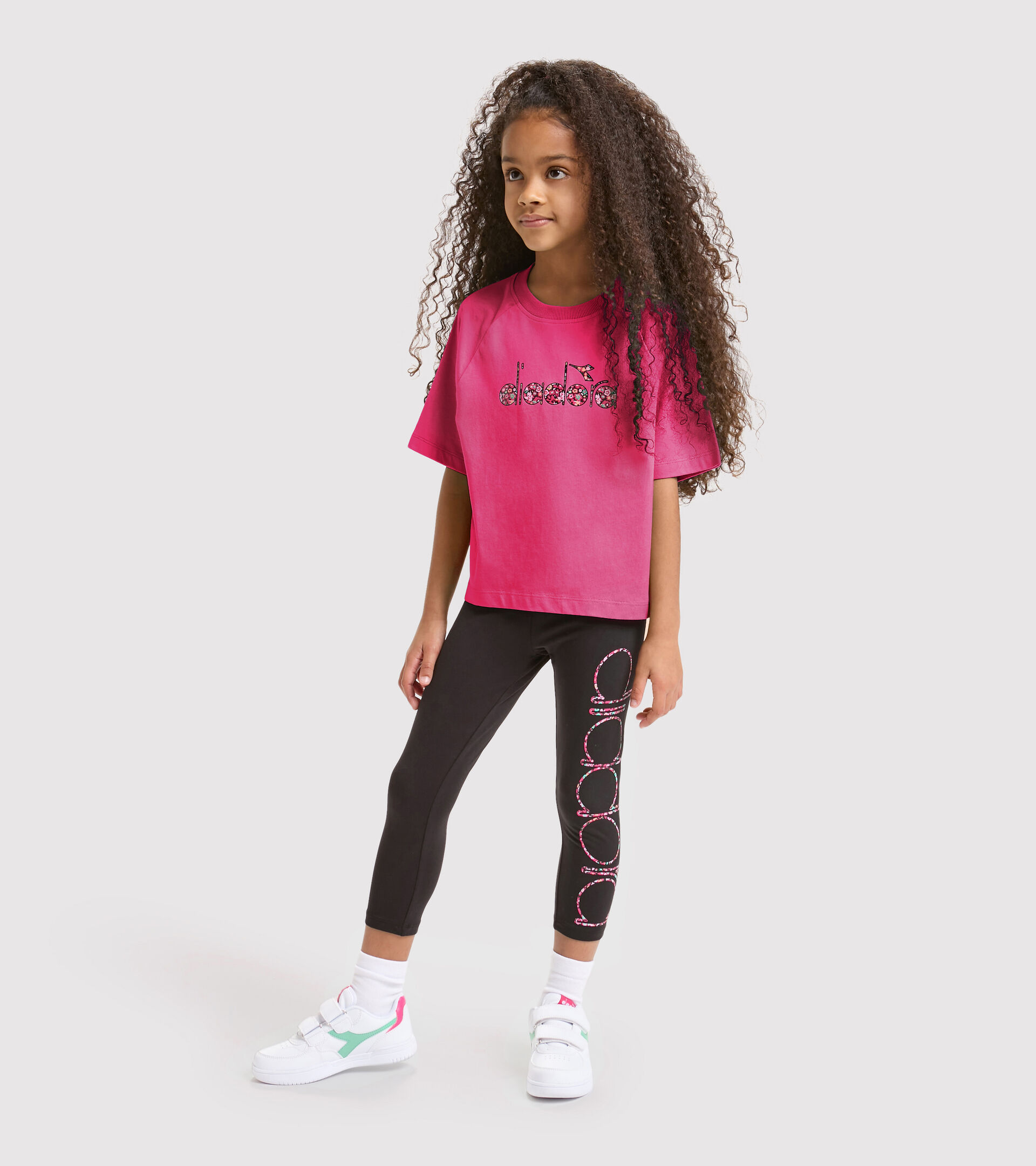 Cotton sports T-shirt - Girls JG.T-SHIRT SS BLOSSOM SHOCKING PINK - Diadora
