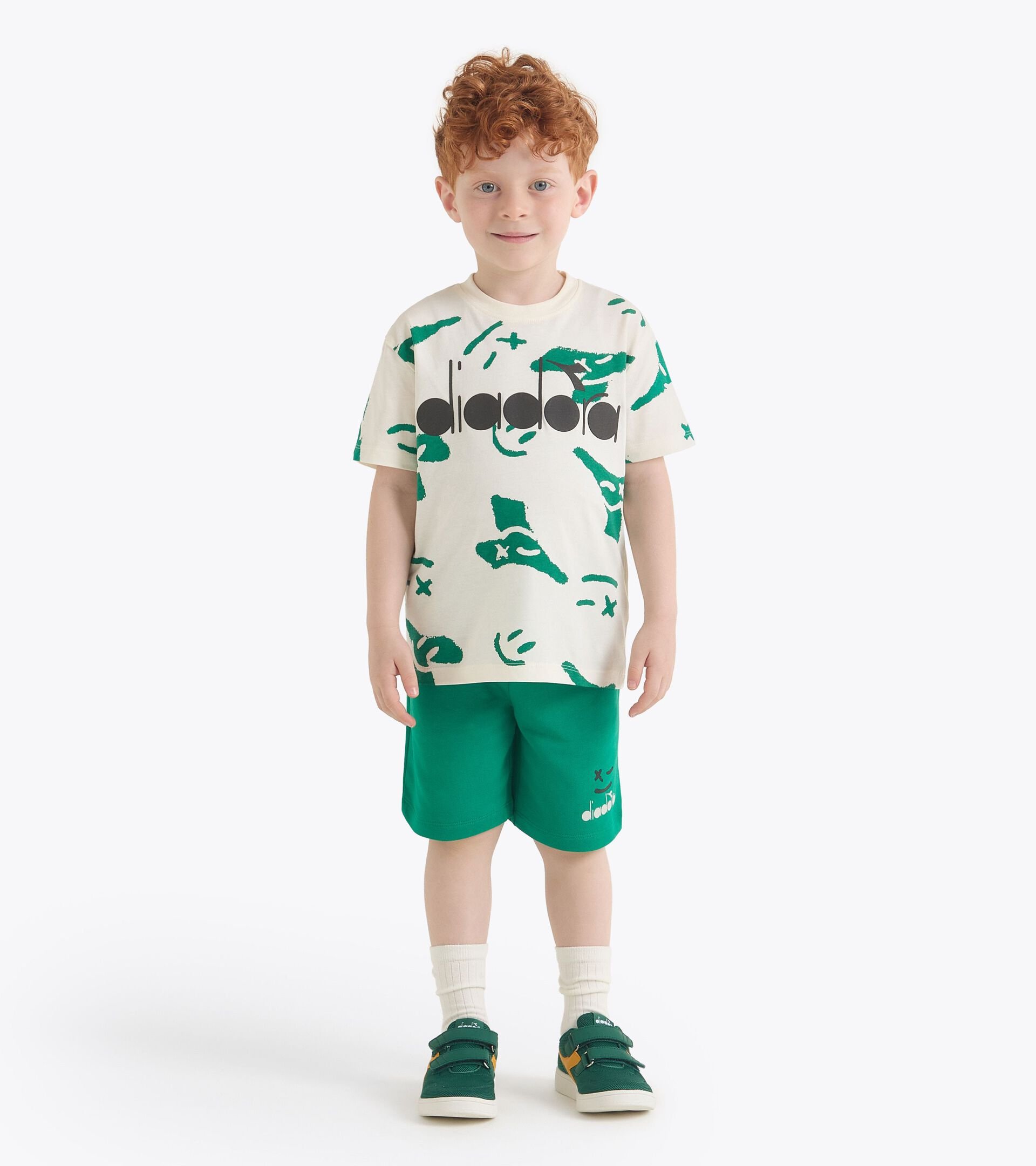 Sport suit - Fit comfort - Baby boy (2-7 years) JB. SET SMILE LOGO TD CREAM/GREEN - Diadora