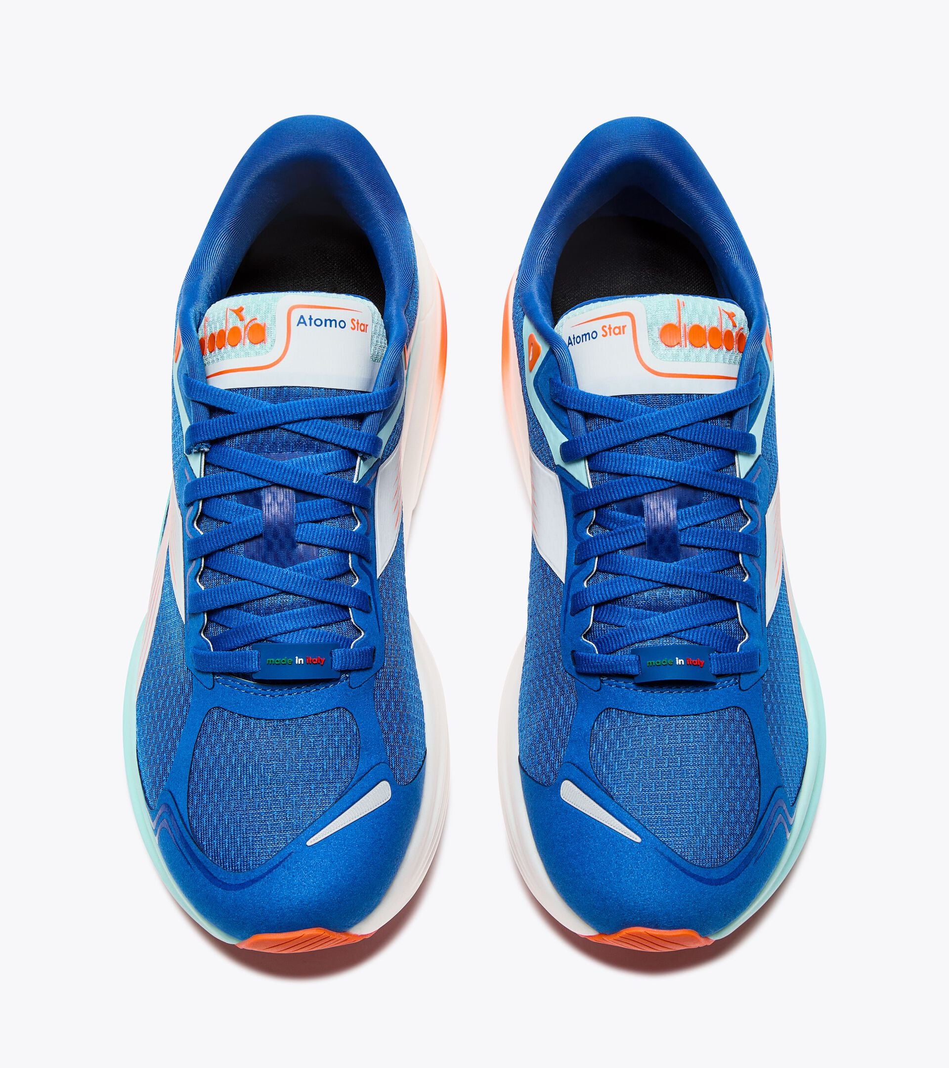 Made in Italy running shoe - Lightness and cushioning - All-Gender ATOMO STAR BLUE LAPIS/SPA RETREAT/WHITE - Diadora