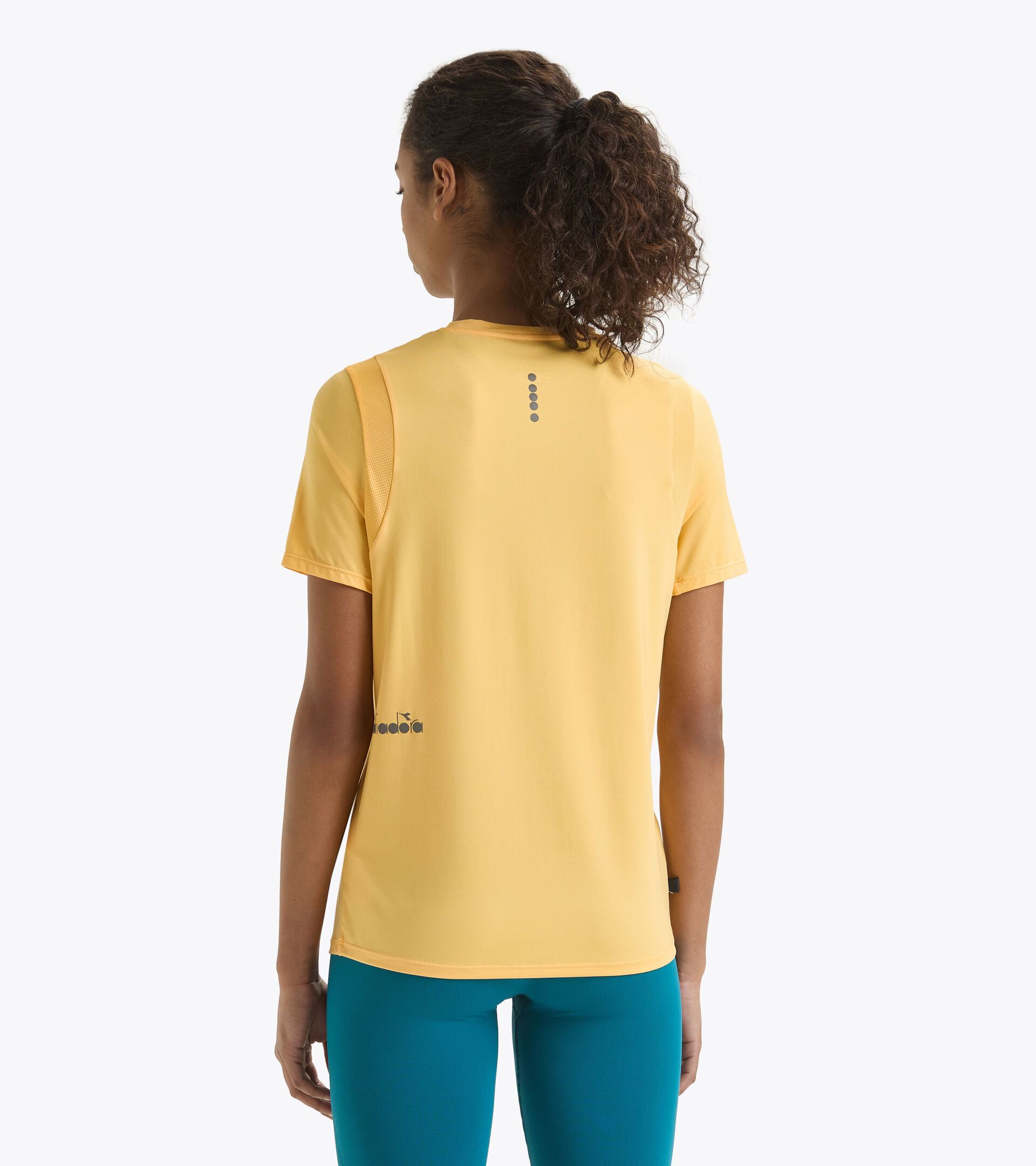 T-shirt de running - Femme L. SS T-SHIRT TECH RUN CREW JAUNE SOUCI CLAIR - Diadora
