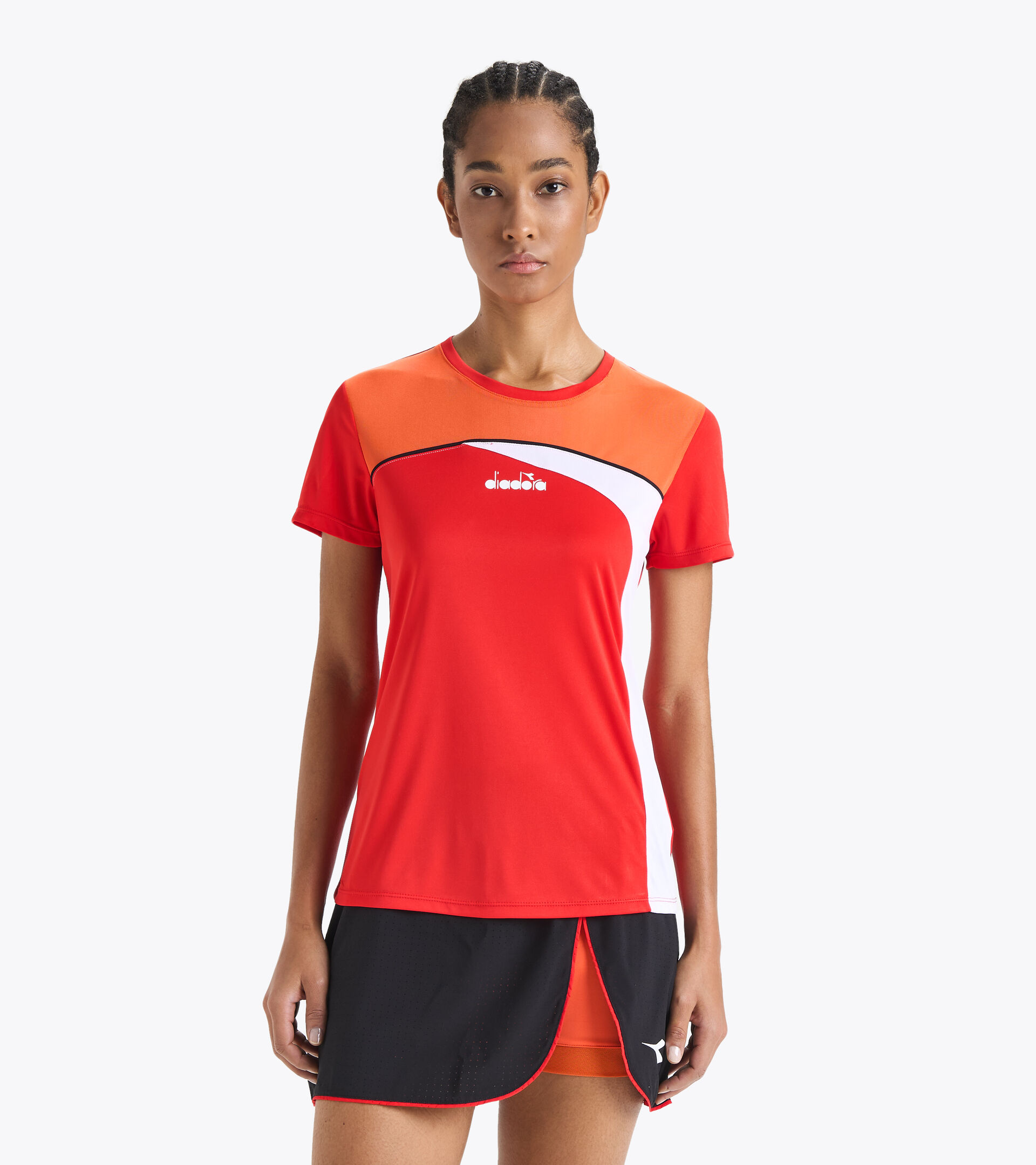 Camiseta de tenis - Mujer  L. SS T-SHIRT ROJO INTENSO - Diadora