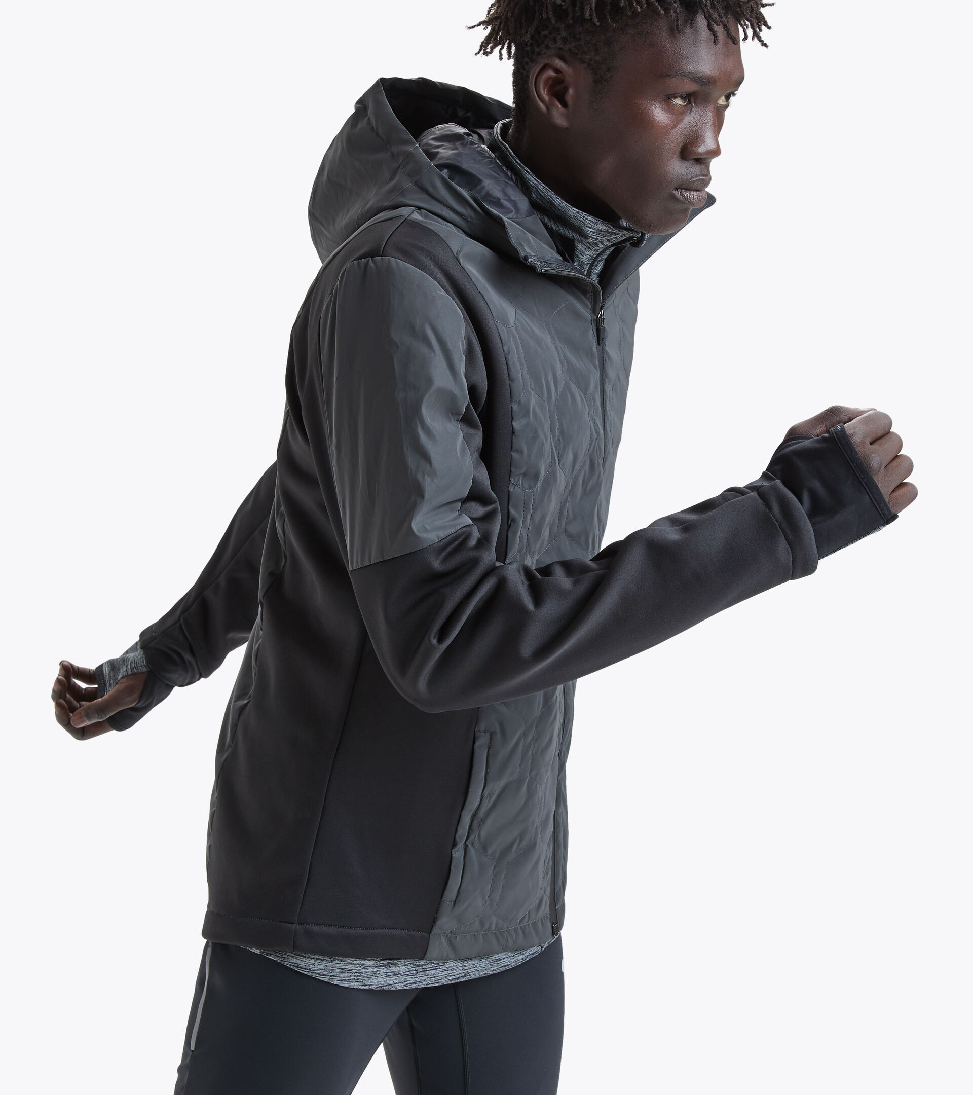 Running jacket - Men BRIGHT JACKET BE ONE BLACK - Diadora