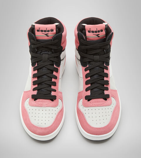 MAGIC BASKET MID SUEDE WN, BLANCO/ROSA TE/NEGRO Zapatillas deportivas - Mujer MAGIC BASKET MID SUEDE WN BLANCO/ROSA TE/NEGRO - Diadora