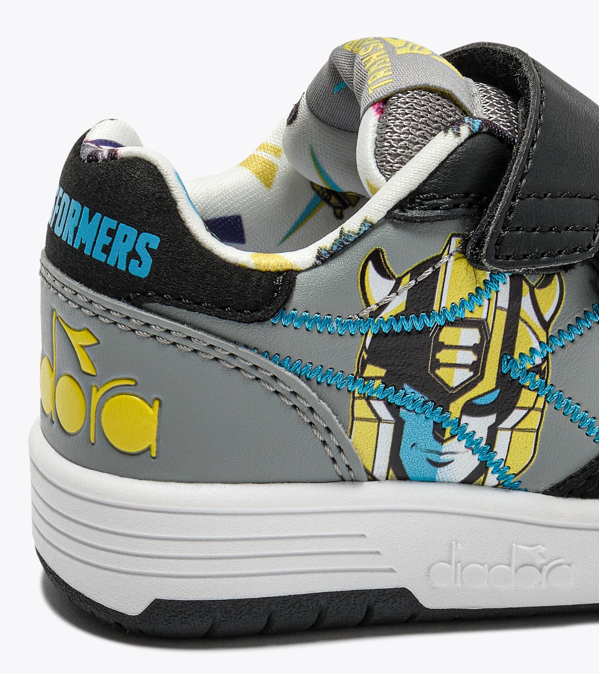 Zapatilla deportiva Transformers - Niños y niñas - 1-4 años 
 DEUCE TRANSFORMERS TD ULTIMATE GRIS/NEGRO - Diadora