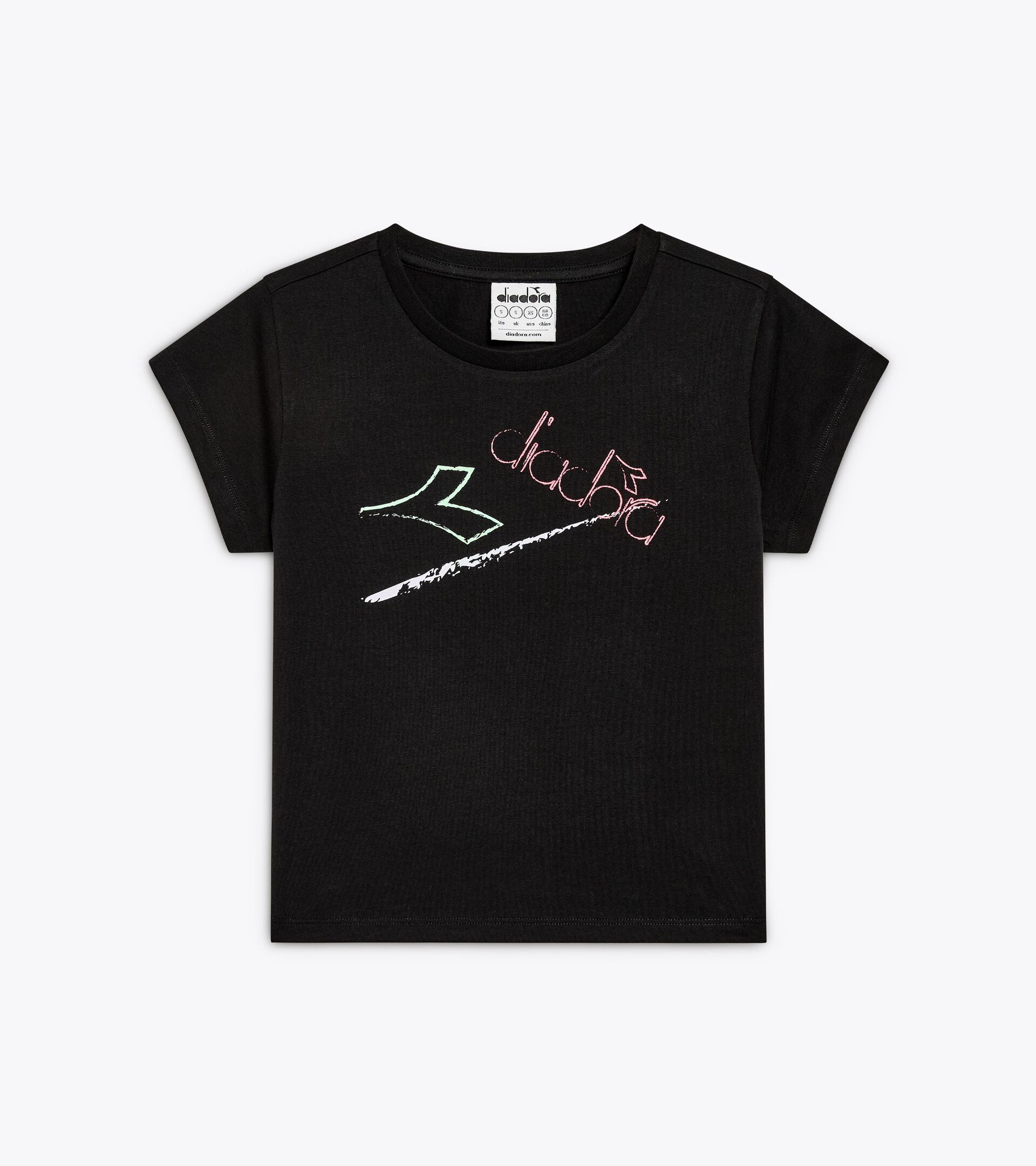 Cotton t-shirt - Girls JG. T-SHIRT SS GRAFFITI BLACK - Diadora