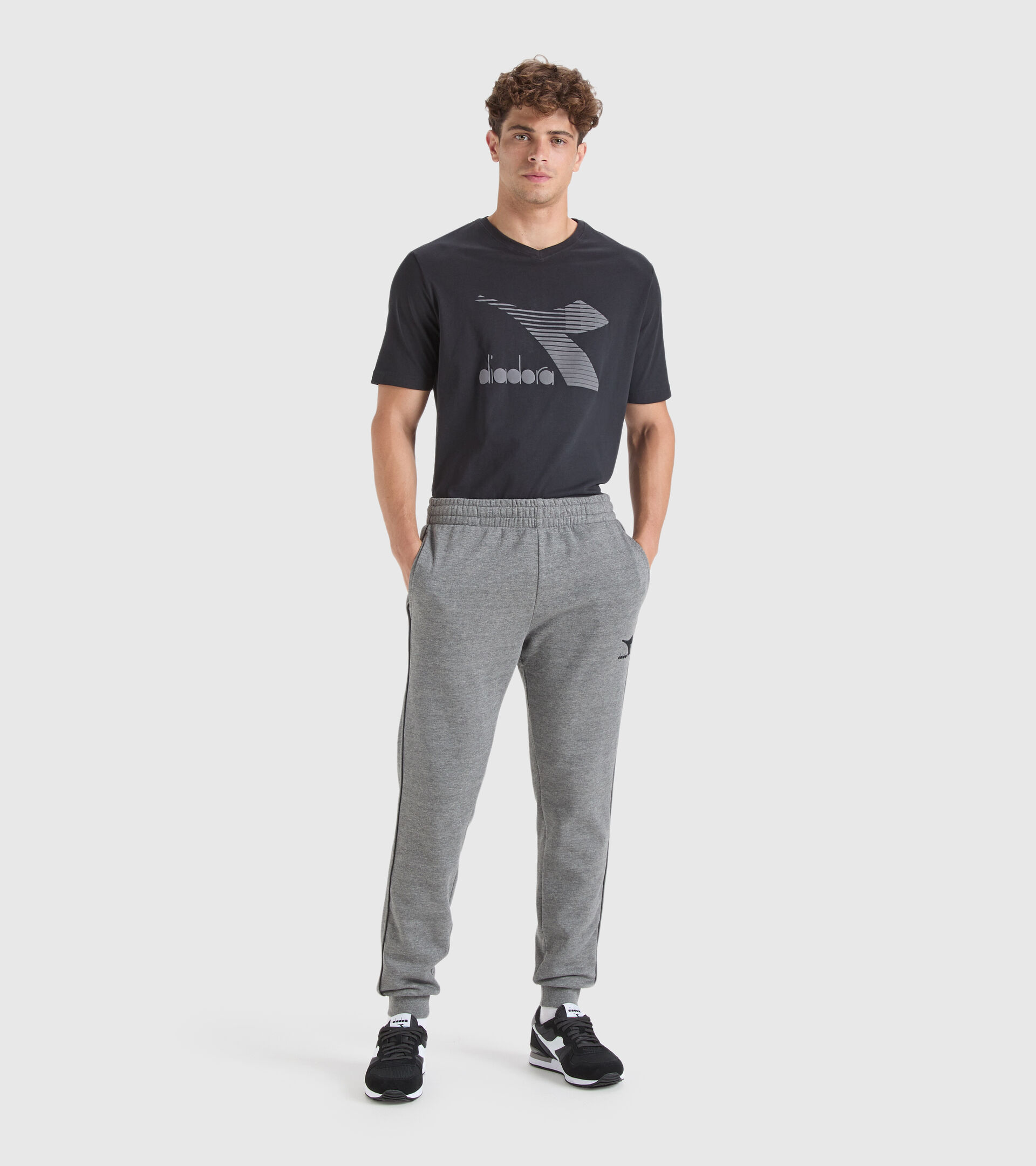 Sports trousers - Men PANTS CUFF CORE DARK GRAY MELANGE (C6096) - Diadora