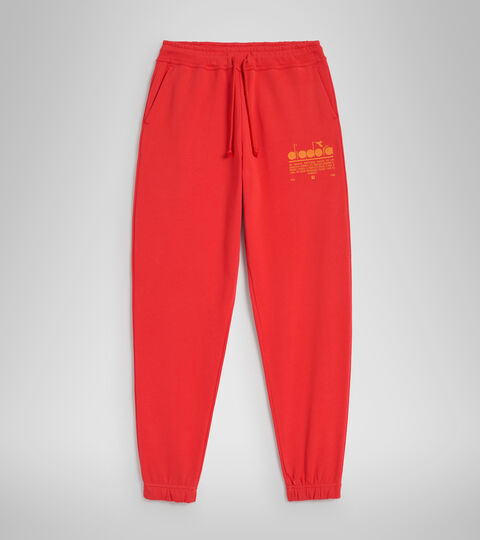 PANT MANIFESTO, MOHNBLUME ROT Jogginghose aus aufgerauter Baumwolle - Unisex PANT MANIFESTO MOHNBLUME ROT - Diadora