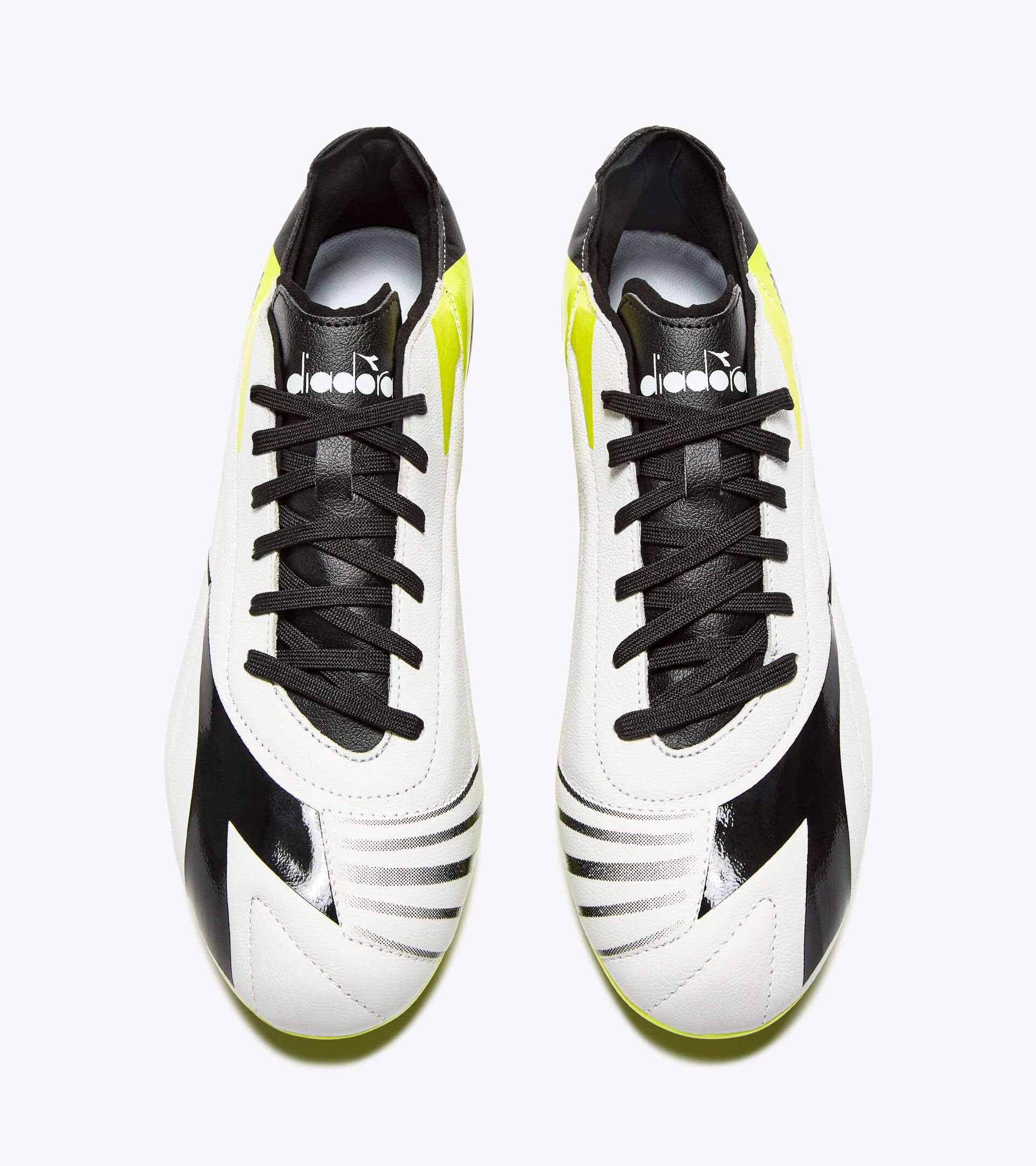 Leather calcio boots for firm grounds - All-gender MAXIMUS ICON LT SLP12 BLACK/WHITE/YELLOW FL DD - Diadora