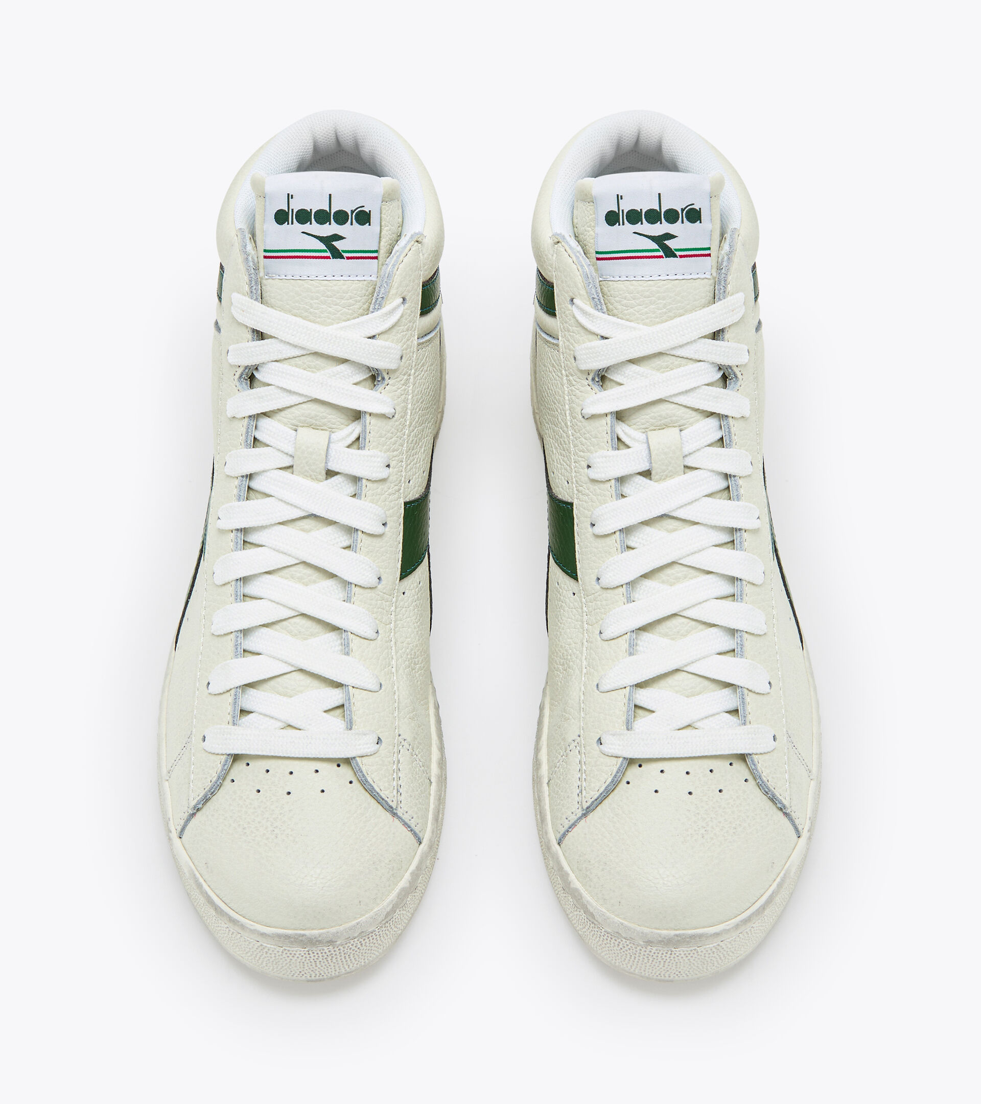 Sporty sneakers - Gender neutral GAME L HIGH WAXED WHITE/FOGLIAGE GREEN - Diadora