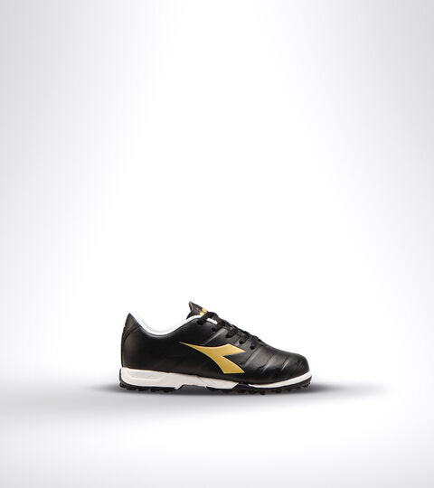Fußballschuh für harte Böden oder Kunstrasen - Unisex Kind PICHICHI 3 TF JR SCHWARZ/WEISS/GOLD BRAUN - Diadora