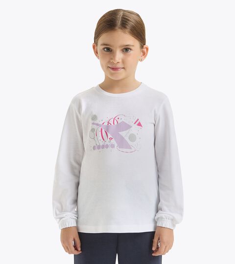 Camiseta de manga larga - Niña JG. T-SHIRT LS GLOSS BLANCO VIVO - Diadora