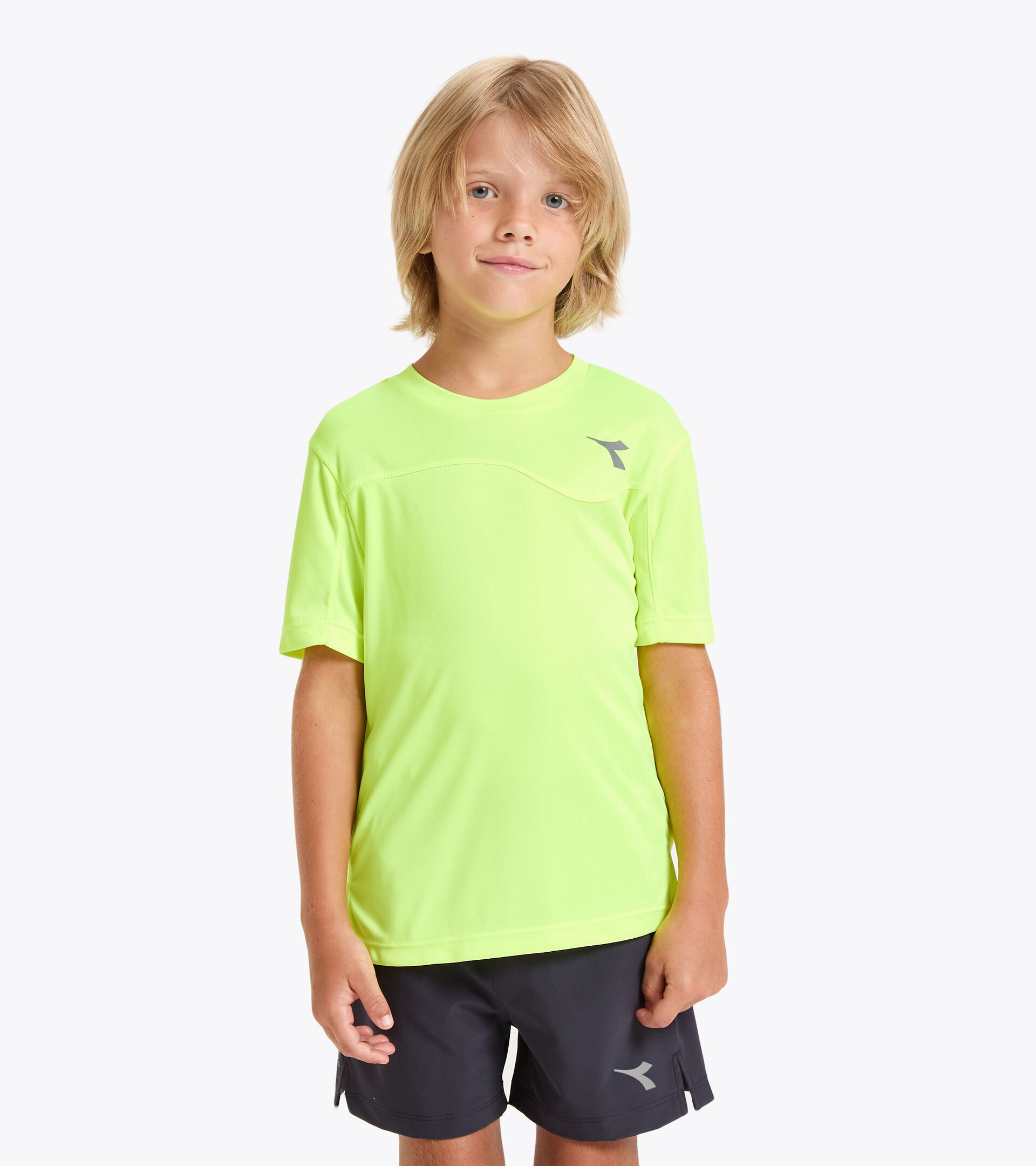 Camiseta de tenis - Junior J. T-SHIRT TEAM AMARILLO FLUO DD - Diadora