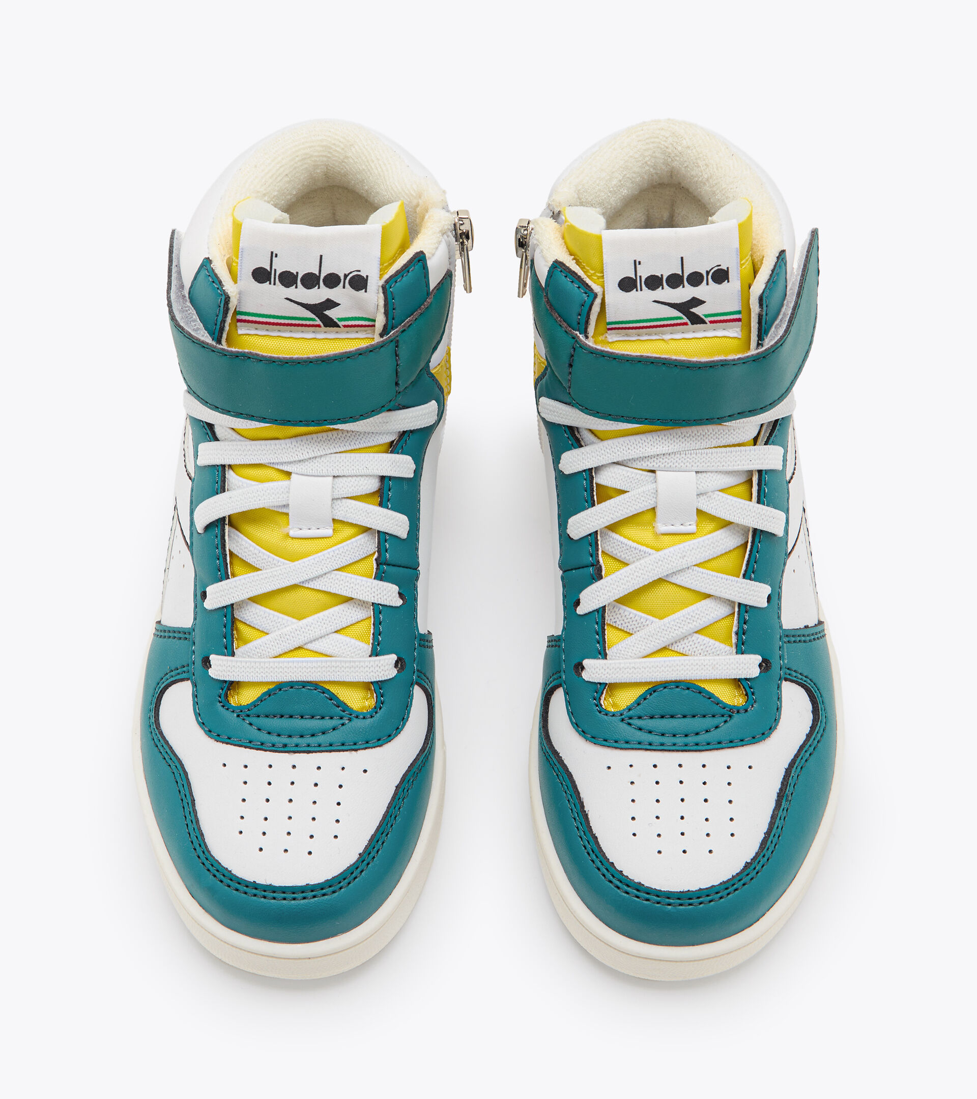 Sportschuh - Kinder 4-8 Jahren MAGIC BASKET MID PS GRUN SMARAGD/PASSIONSFRUCHT - Diadora